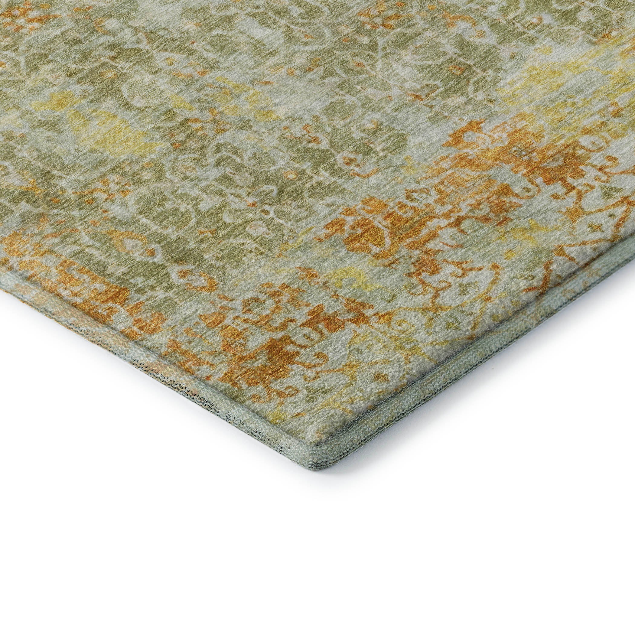 Reykjavik Machine Washable Transitional Sage Green Rug 1'8" x 2'6" #shape_Rectangle