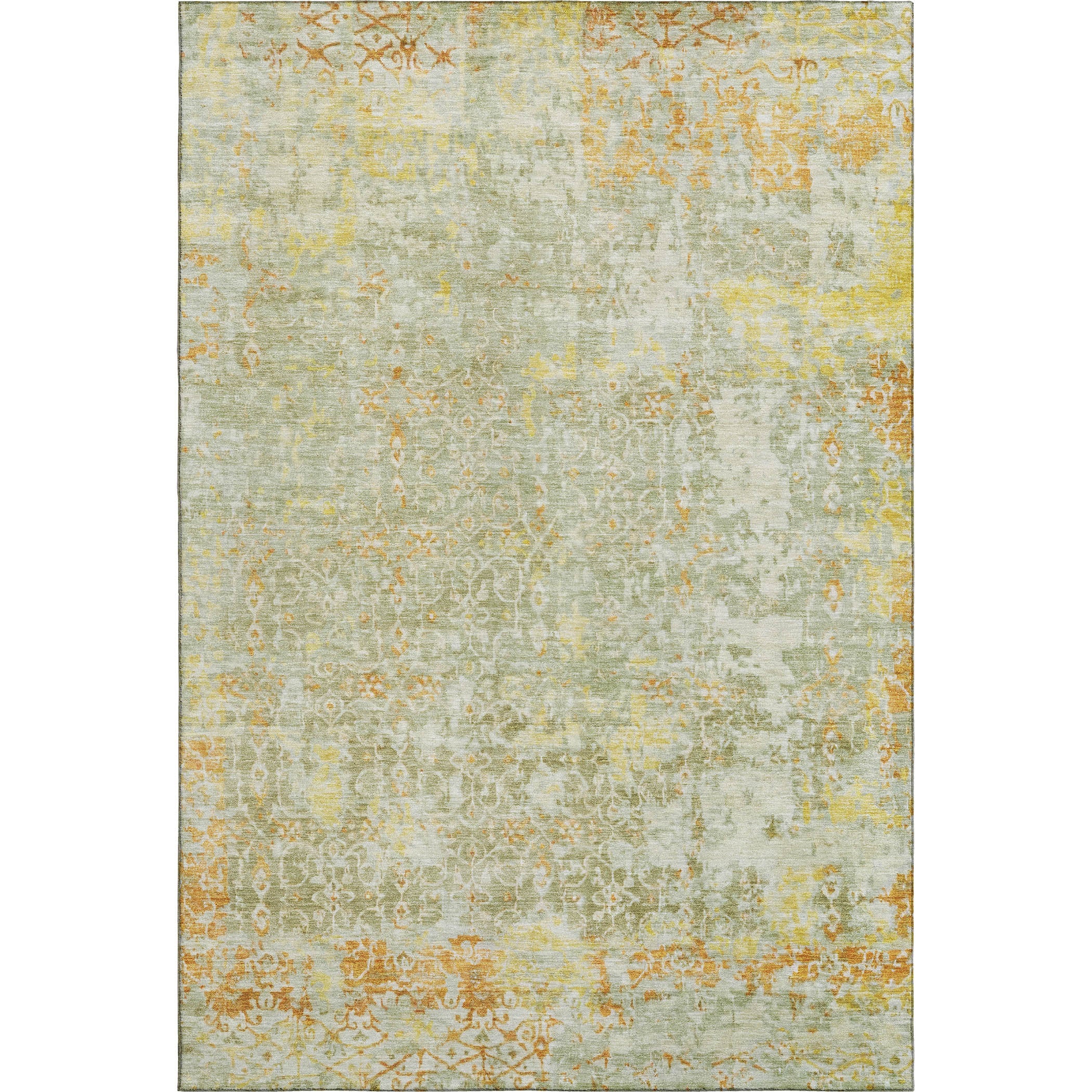 Reykjavik Machine Washable Transitional Sage Green Rug 2'6" x 3'10" #shape_Rectangle
