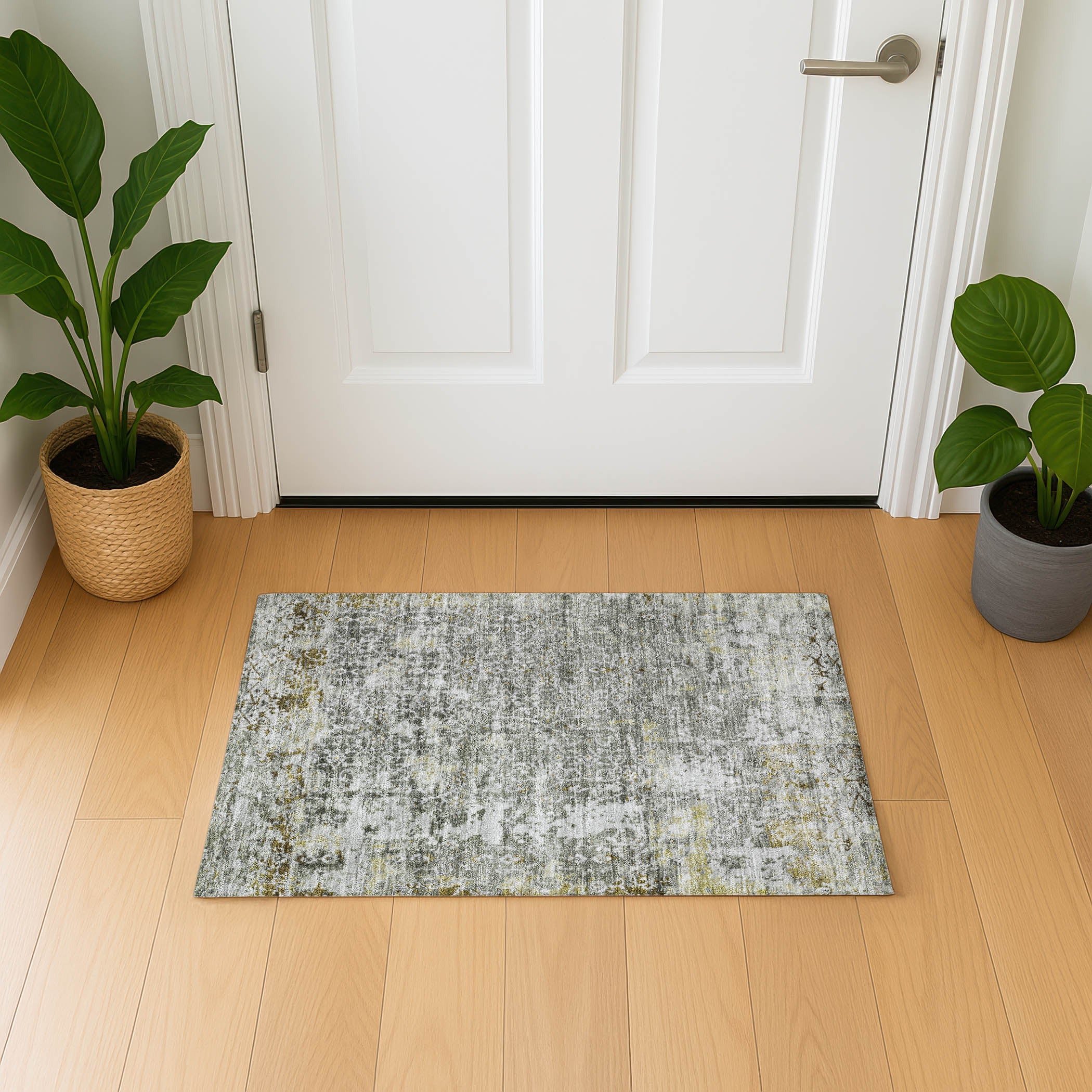 Reykjavik Machine Washable Transitional Taupe Brown Rug 1'8" x 2'6" #shape_Rectangle