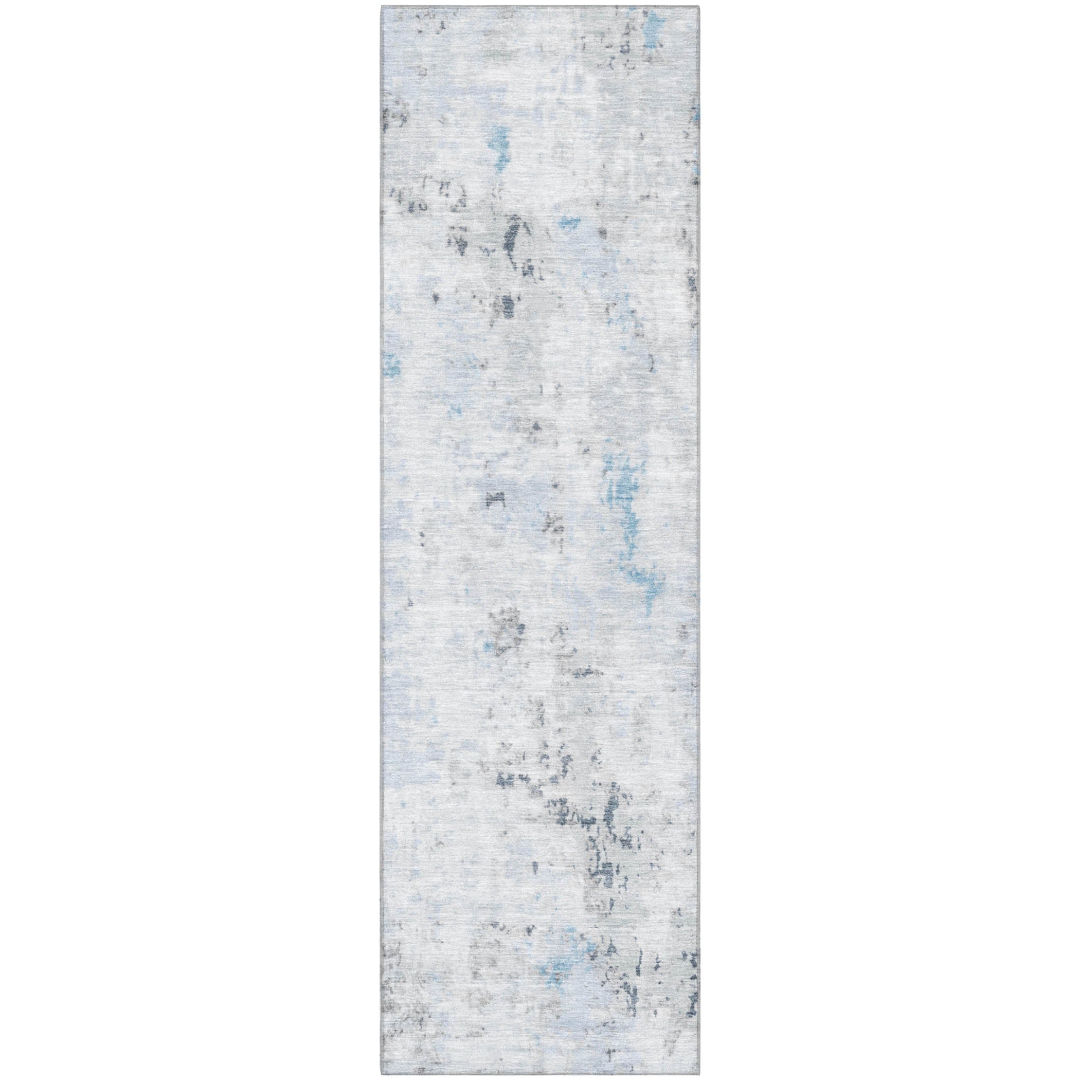 Chiang Mai Machine Washable Transitional Sky Blue Rug 2'3" x 7'6" #shape_Runner