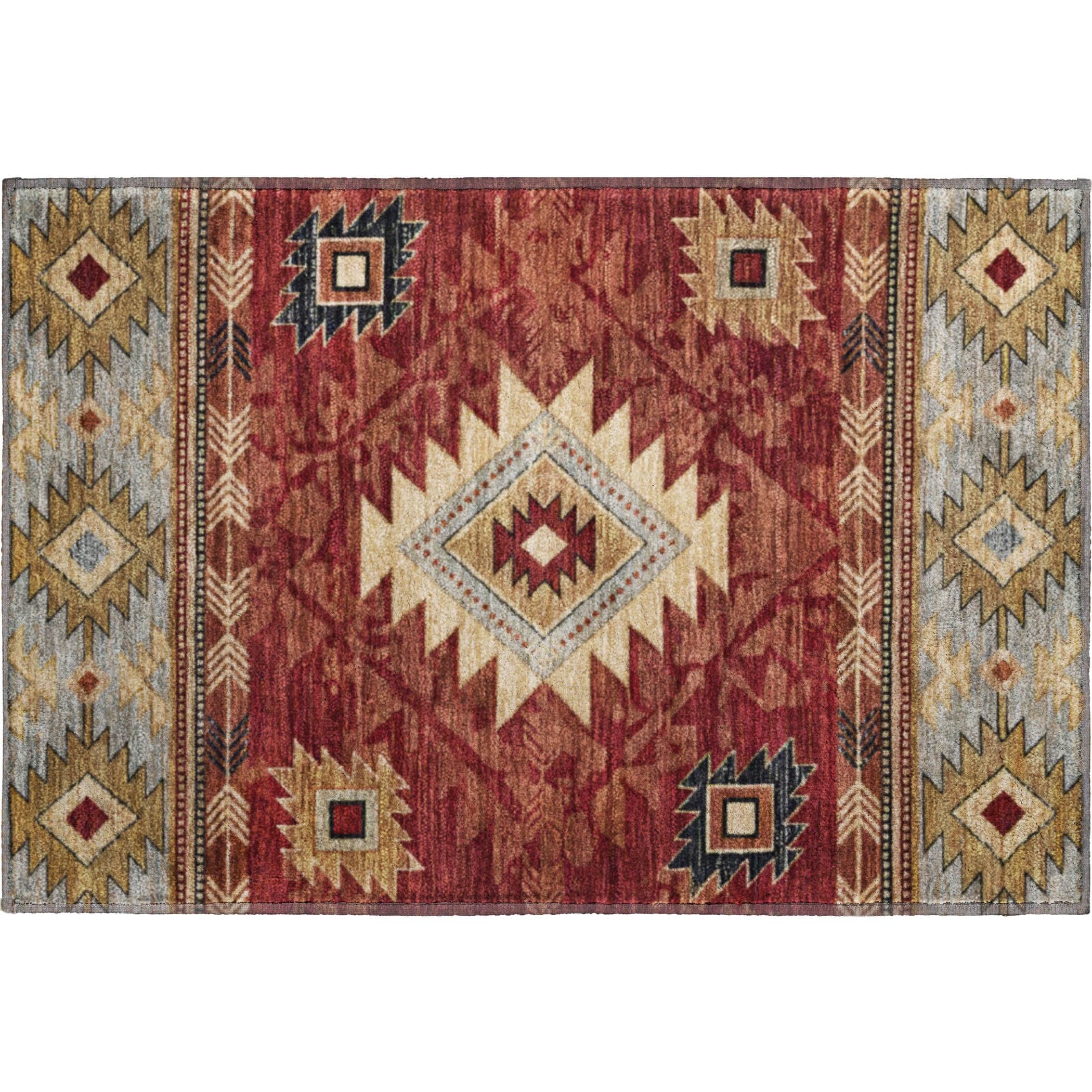Valletta Machine Washable Transitional Paprika Orange Rug 1'8" x 2'6" #shape_Rectangle