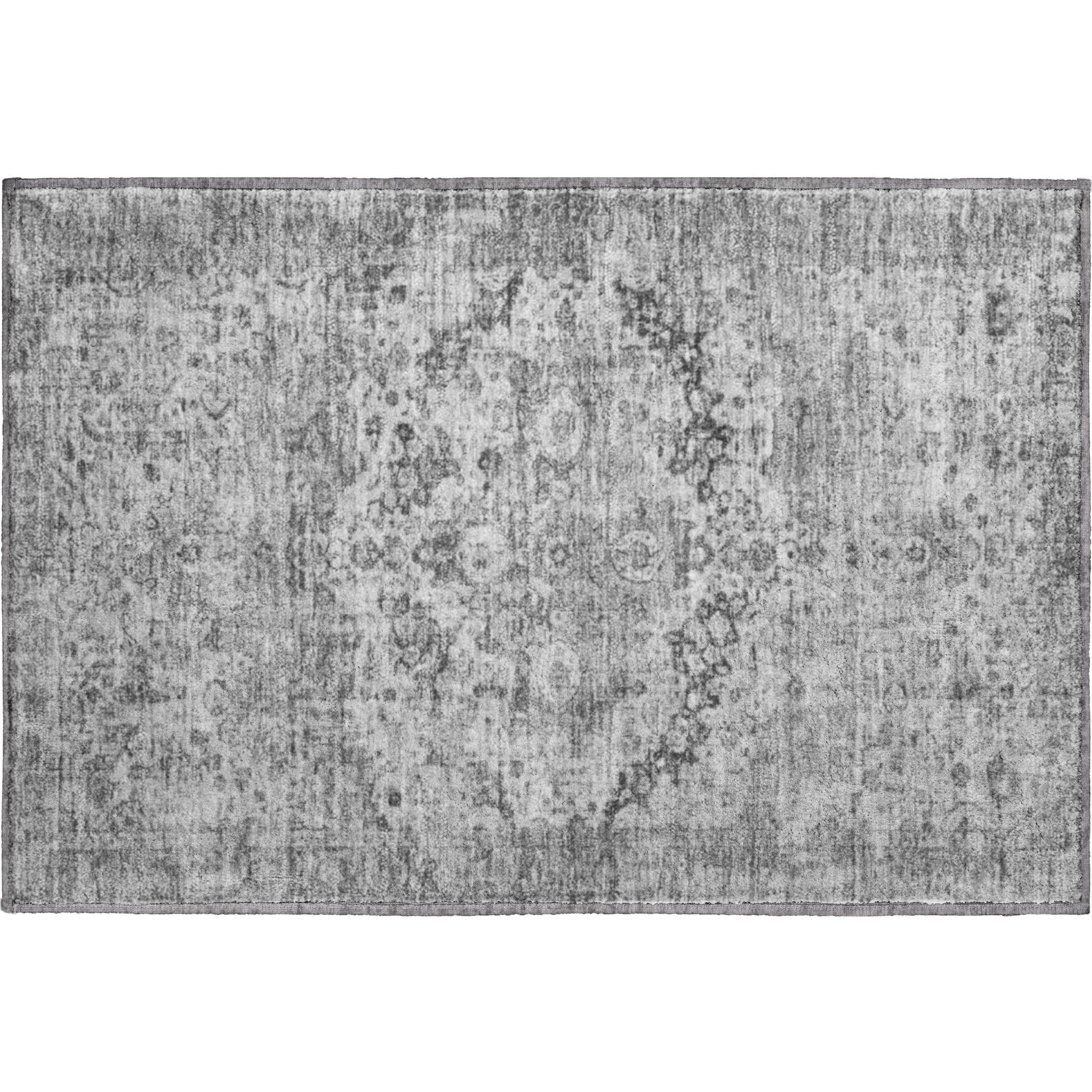 Kotor Machine Washable Traditional Gray Rug 1'8" x 2'6" #shape_Rectangle
