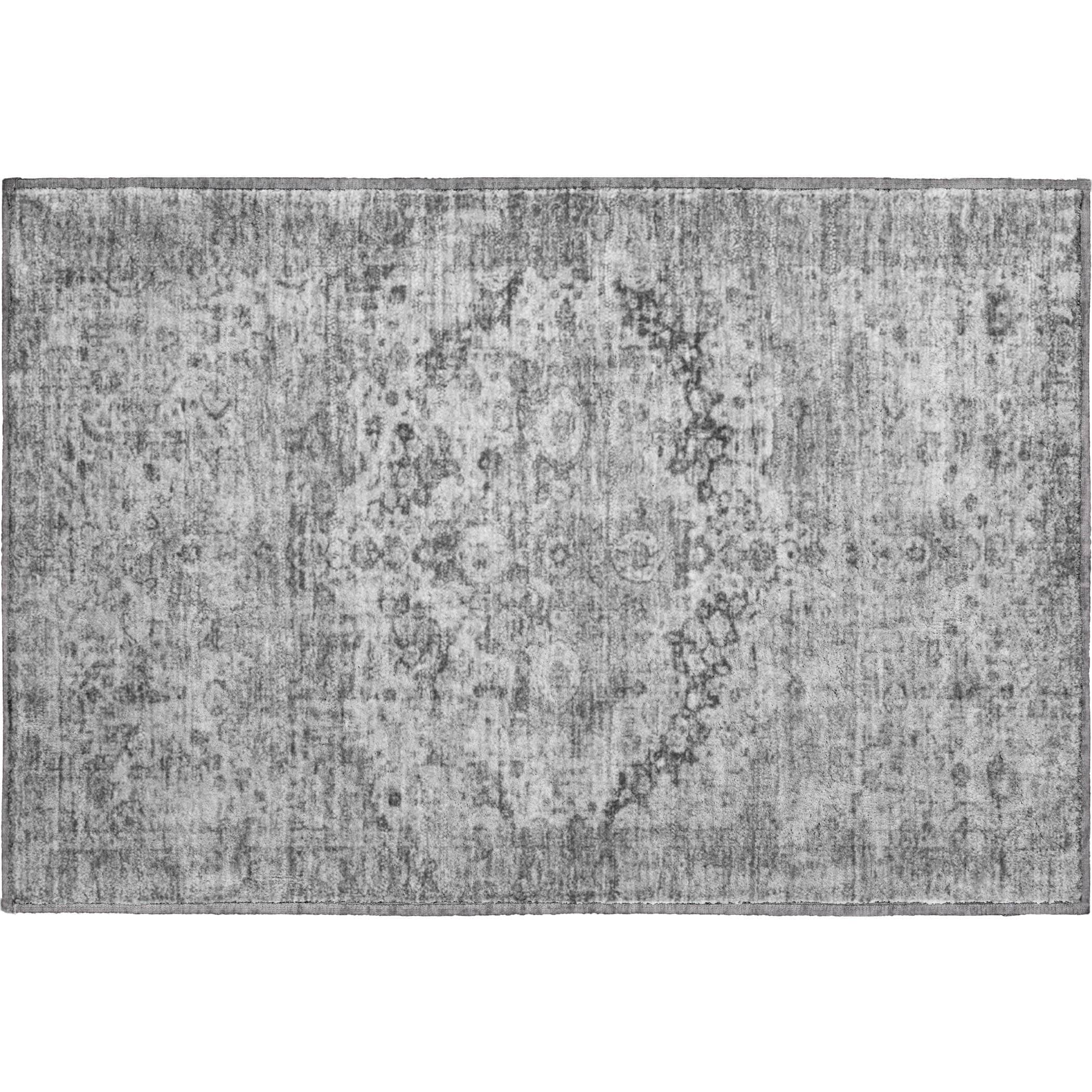 Kotor Machine Washable Traditional Gray Rug 1'8" x 2'6" #shape_Rectangle