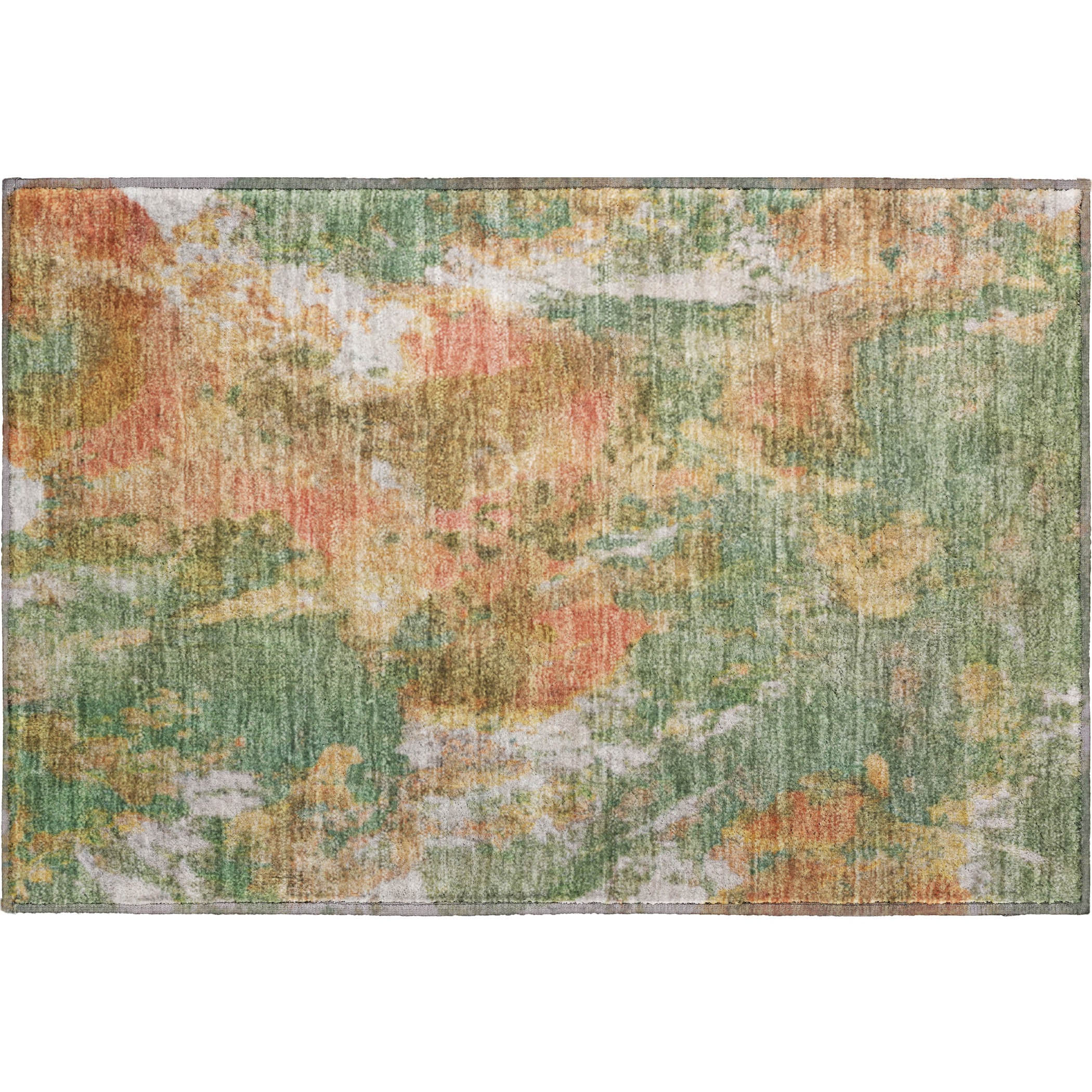 Queenstown Machine Washable Transitional Fern Green Rug 1'8" x 2'6" #shape_Rectangle