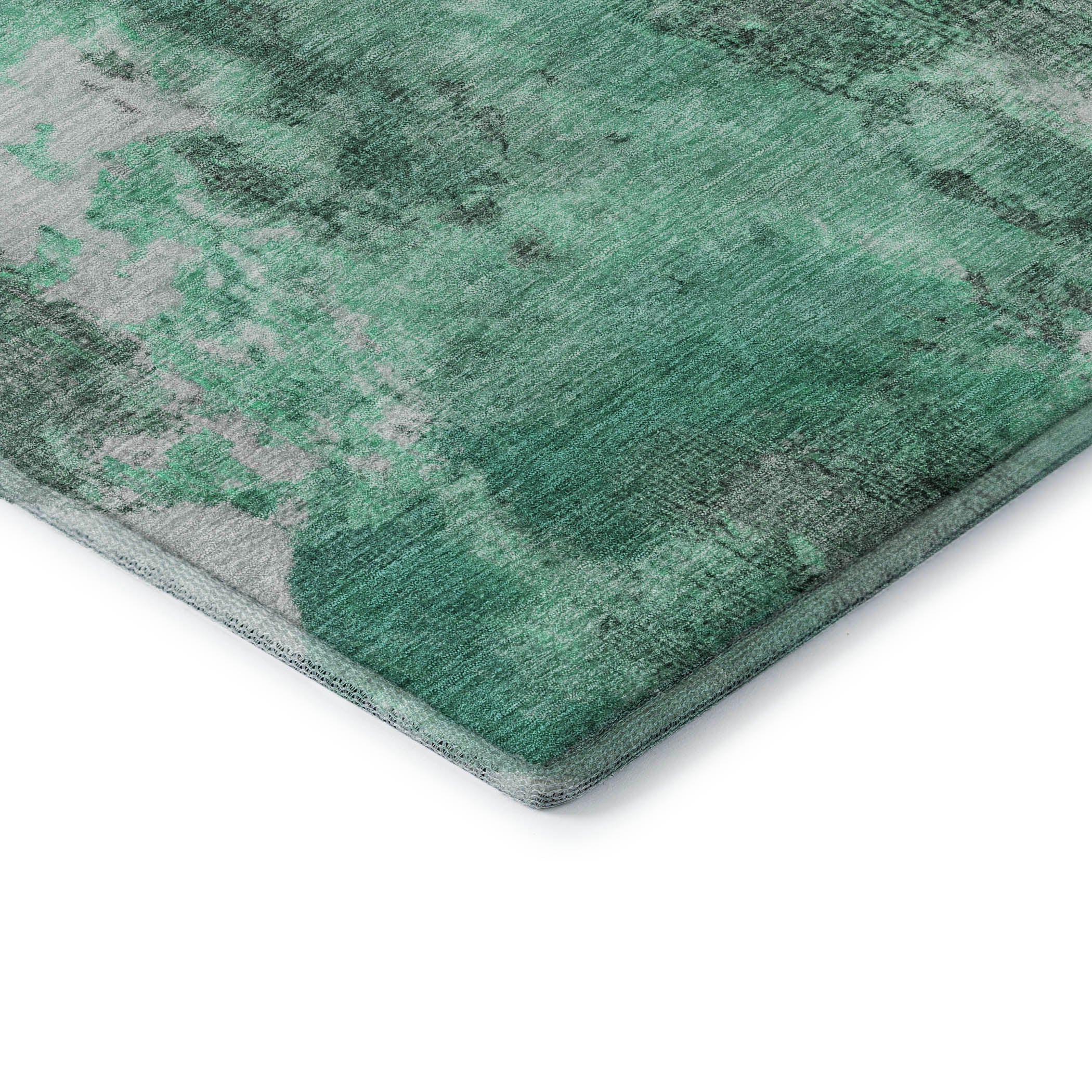 Queenstown Machine Washable Transitional Teal Rug 1'8" x 2'6" #shape_Rectangle