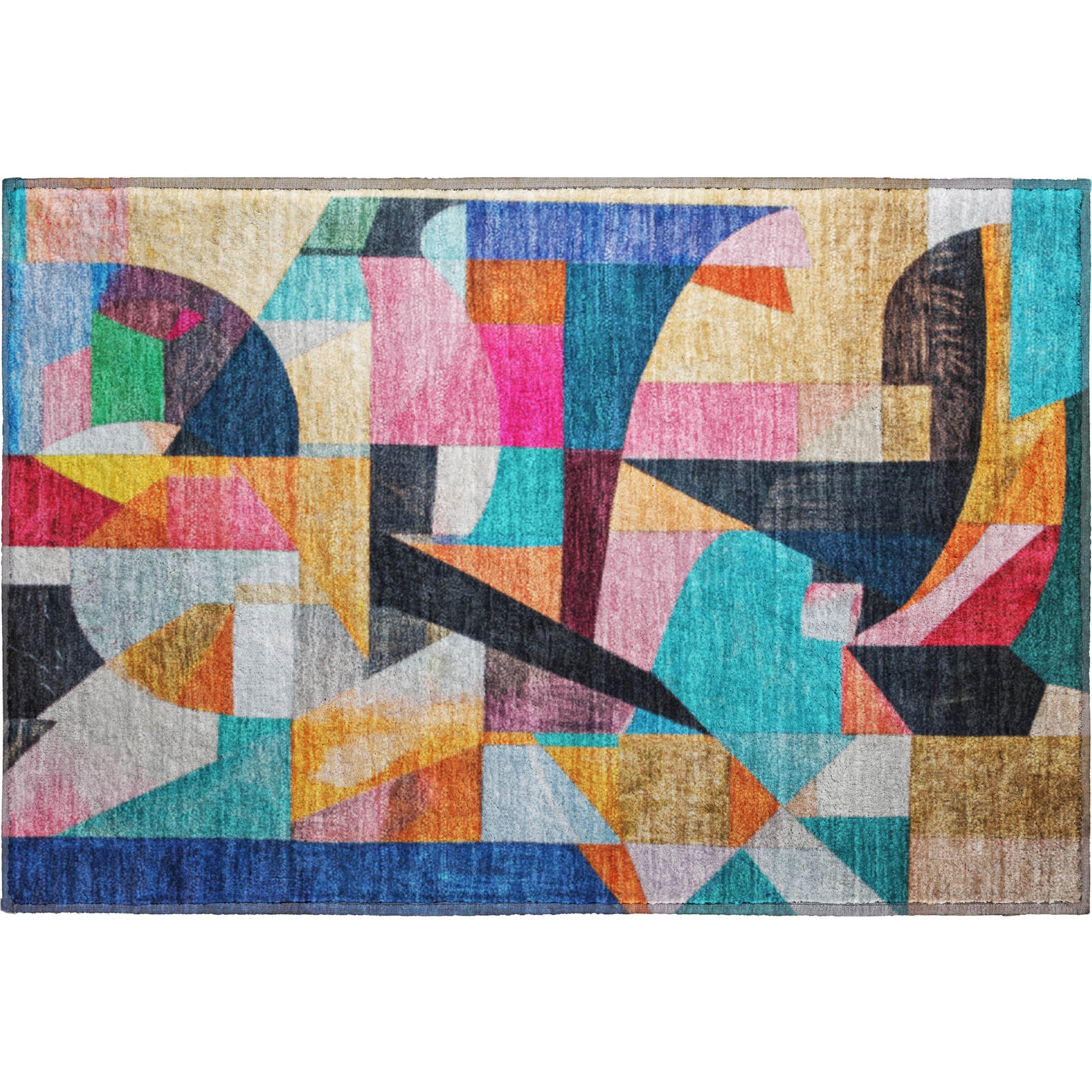 Lucerne Machine Washable Transitional Blue Rug 1'8" x 2'6" #shape_Rectangle