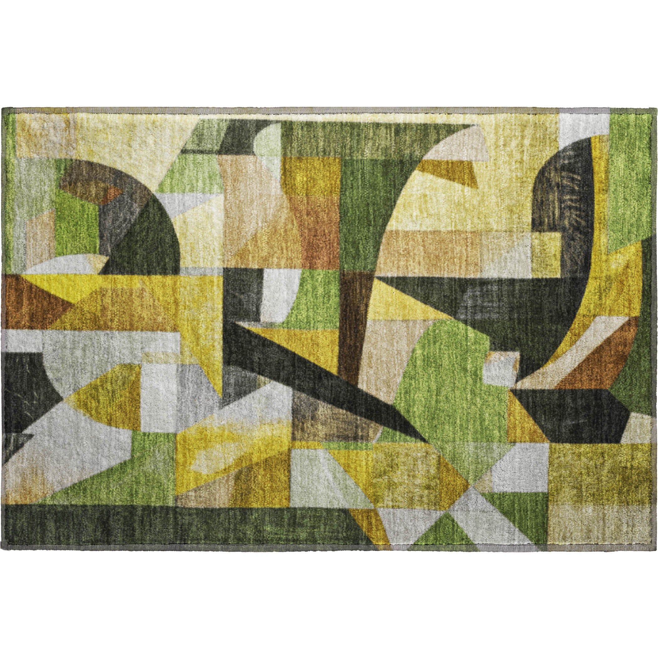 Lucerne Machine Washable Transitional Green Rug 1'8" x 2'6" #shape_Rectangle