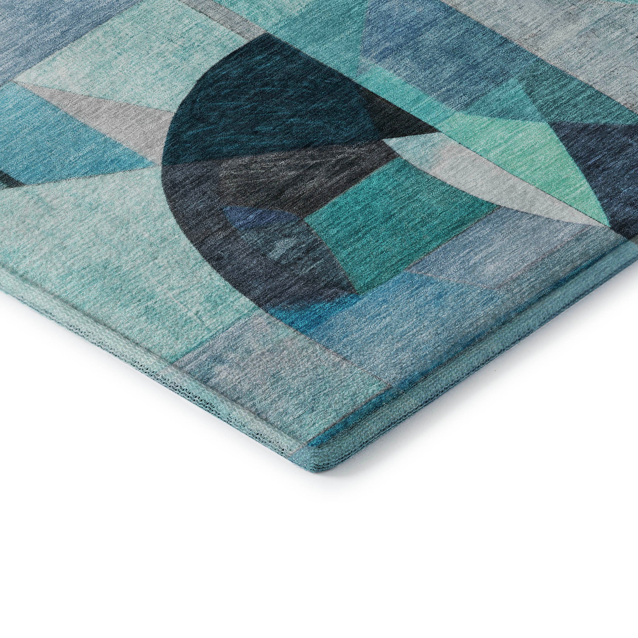 Lucerne Machine Washable Transitional Teal Rug 1'8" x 2'6" #shape_Rectangle