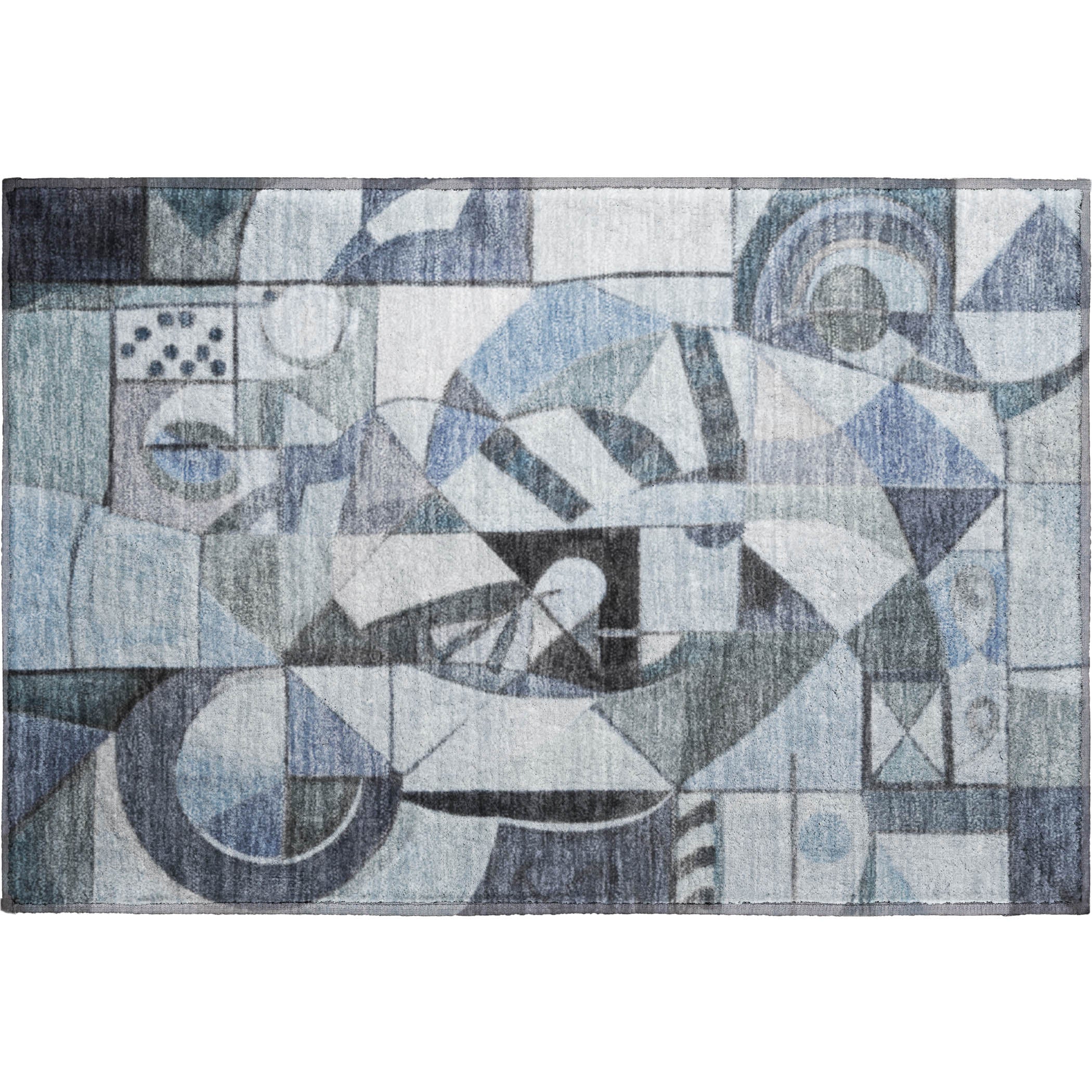 Queenstown Machine Washable Transitional Denim Blue Rug 1'8" x 2'6" #shape_Rectangle
