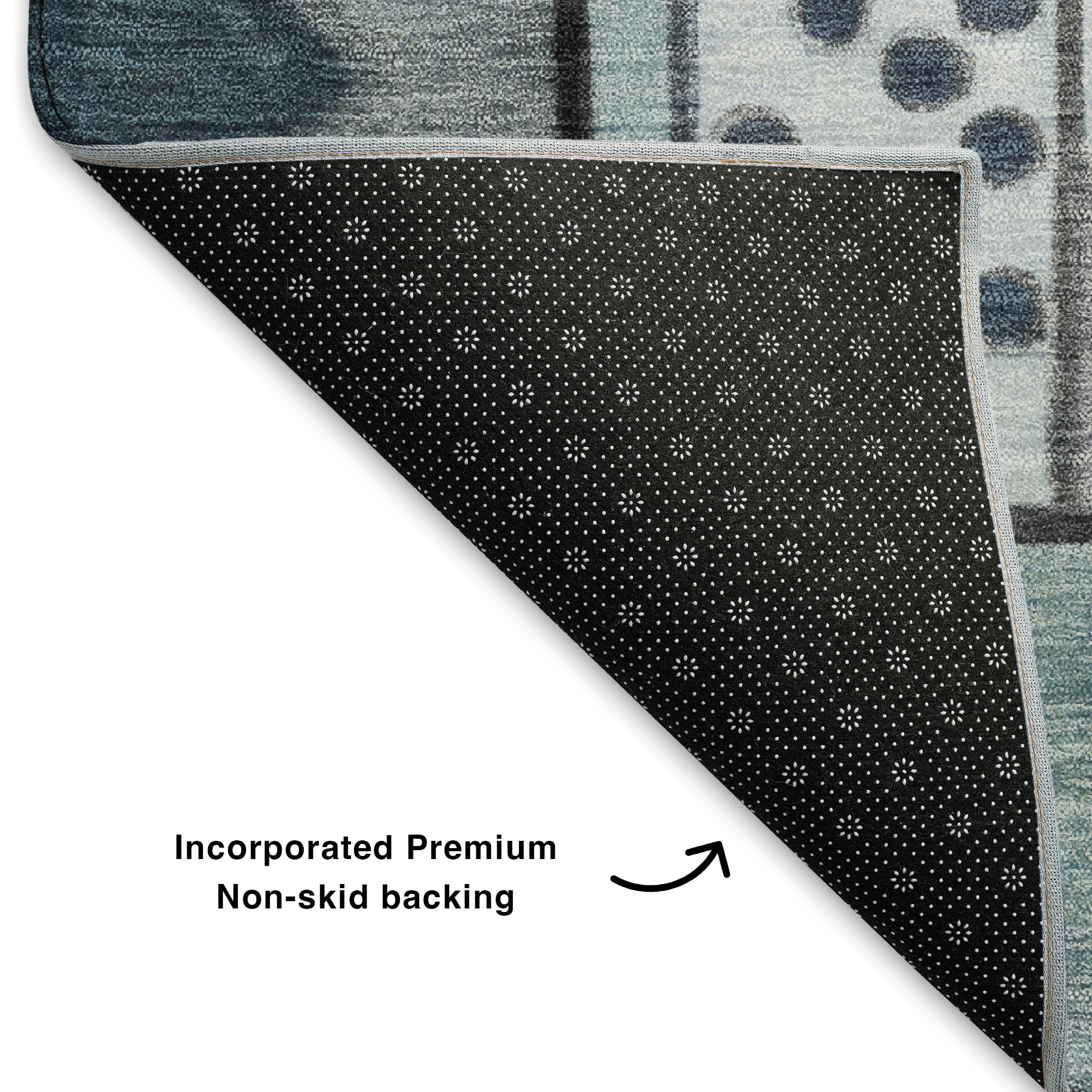 Queenstown Machine Washable Transitional Denim Blue Rug 1'8" x 2'6" #shape_Rectangle