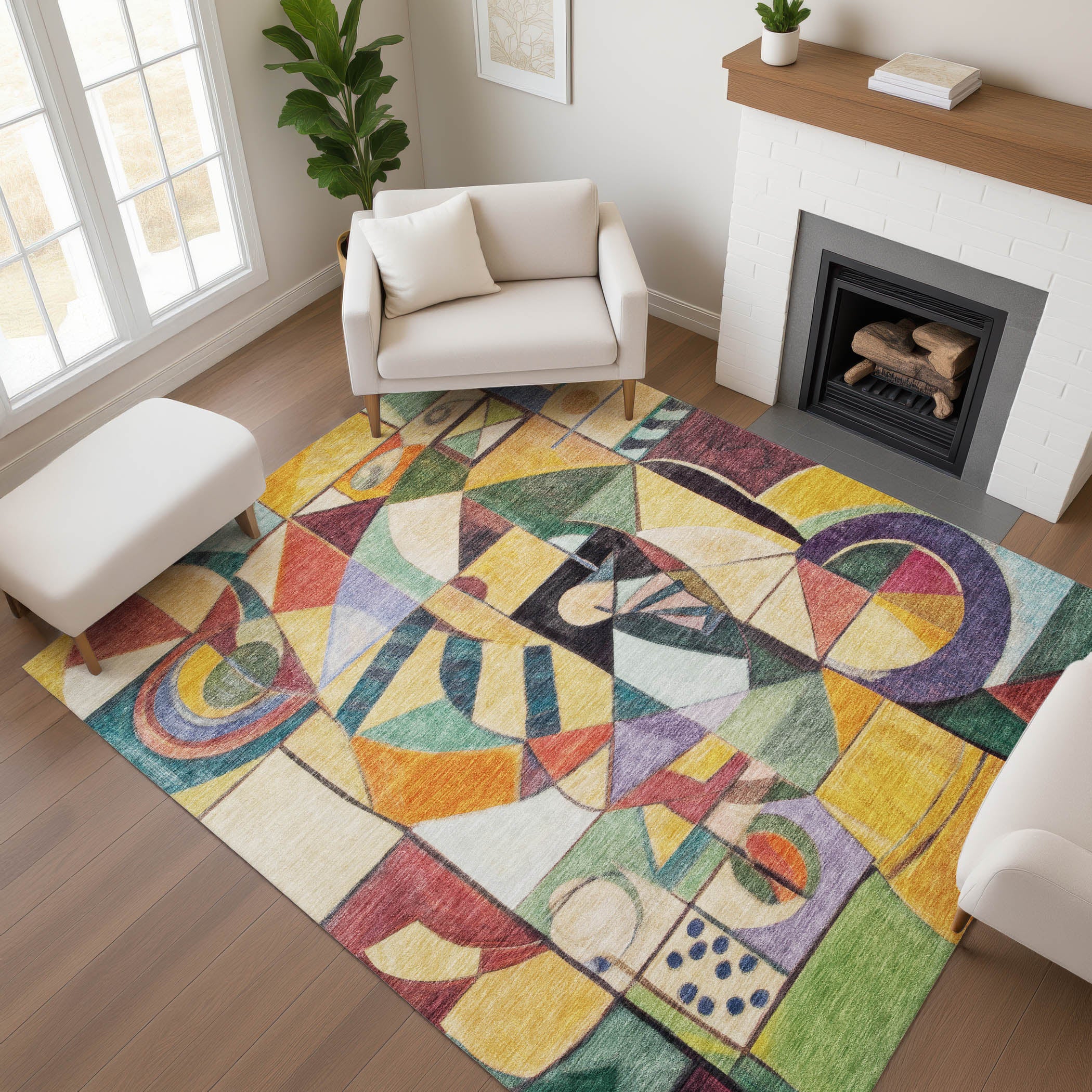 Queenstown Machine Washable Transitional Gold Rug 2'6" x 3'10" #shape_Rectangle