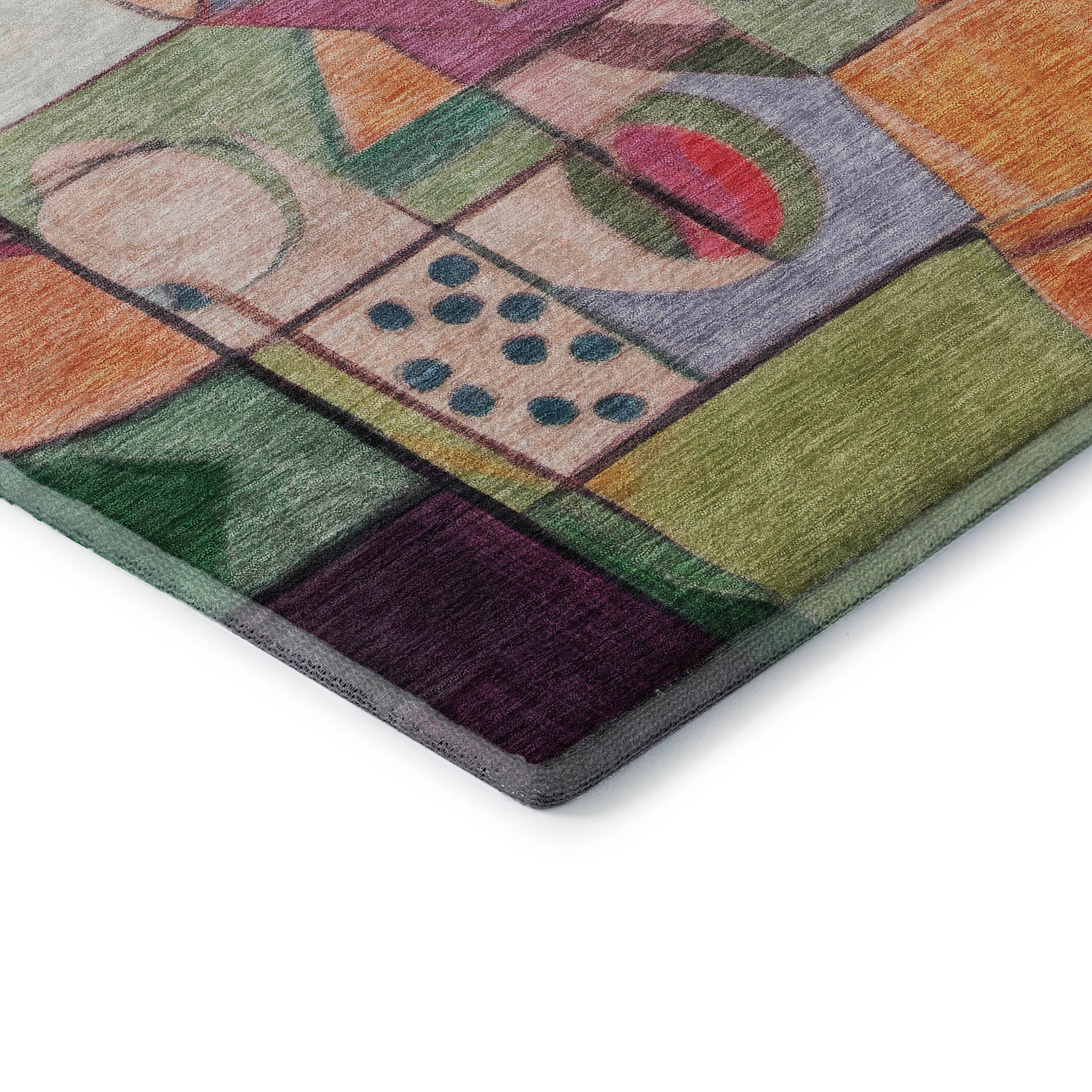 Queenstown Machine Washable Transitional Orange Rug 1'8" x 2'6" #shape_Rectangle