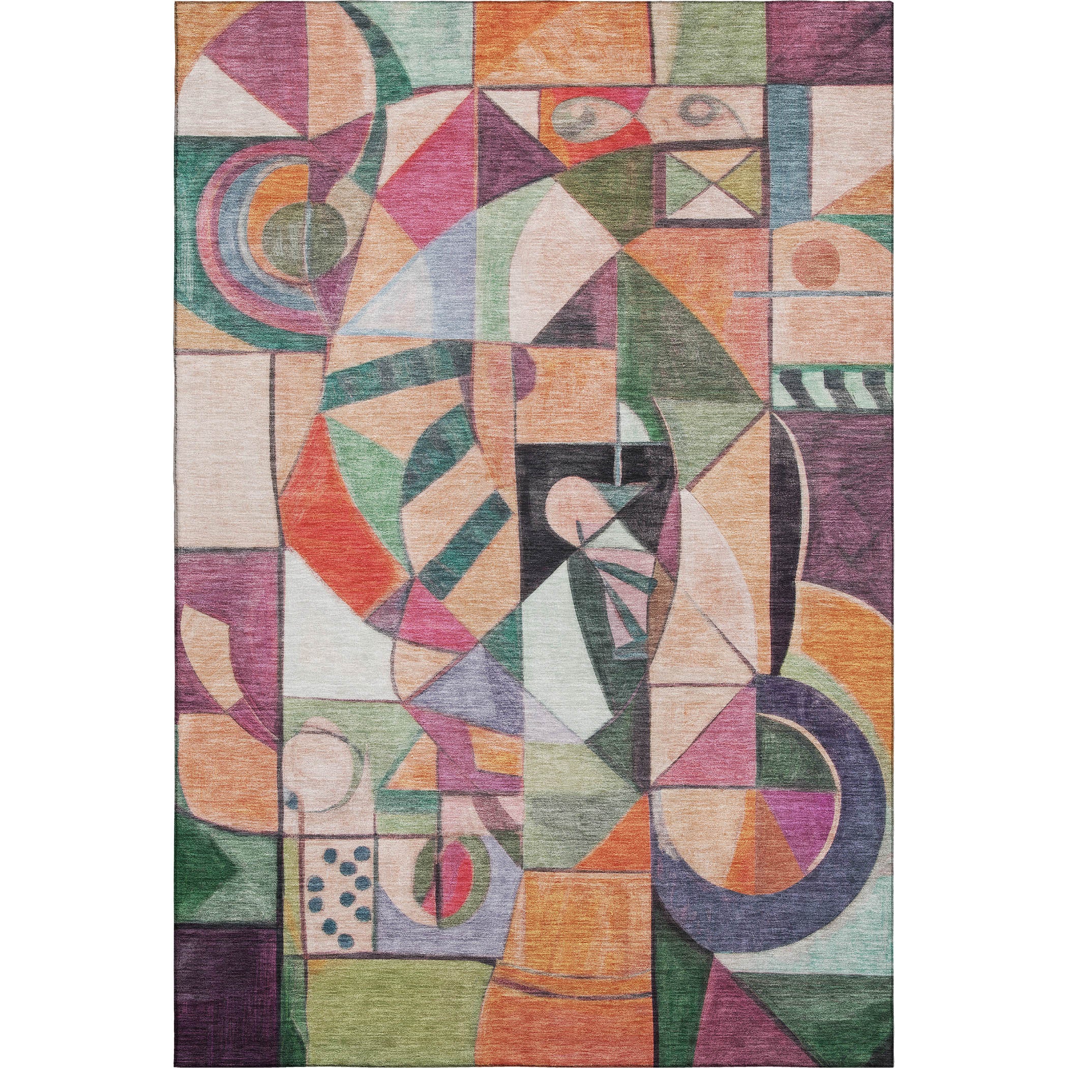 Queenstown Machine Washable Transitional Orange Rug 2'6" x 3'10" #shape_Rectangle