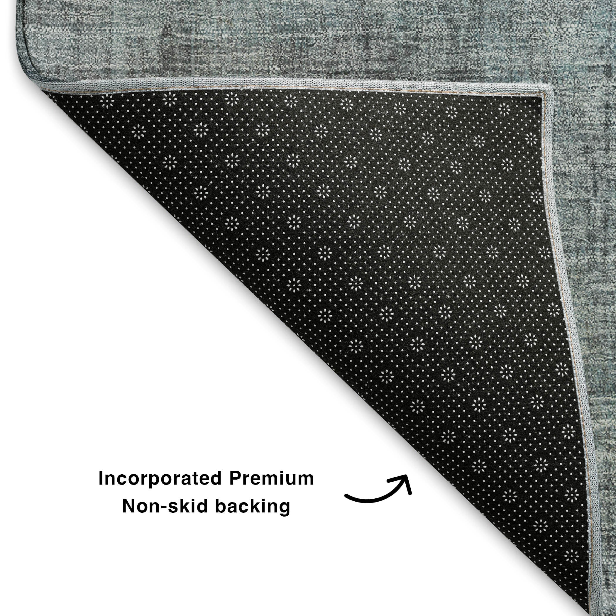 Luang Prabang Machine Washable Transitional Blue Rug 1'8" x 2'6" #shape_Rectangle