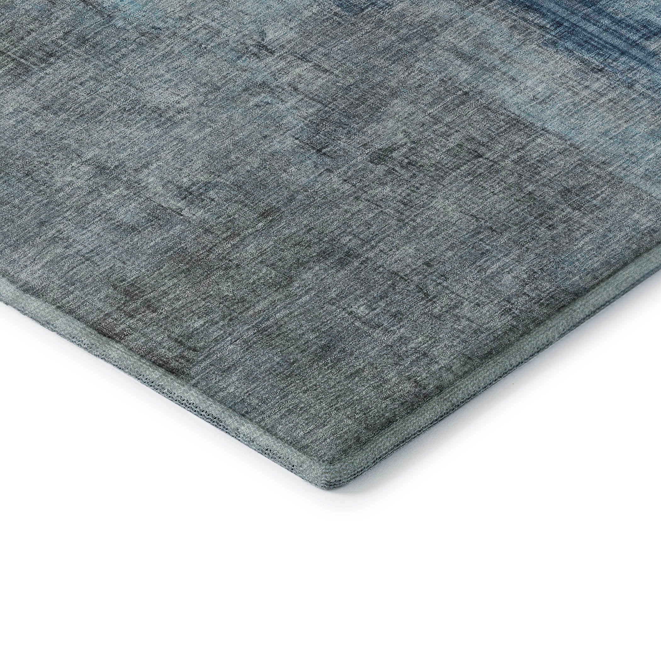 Luang Prabang Machine Washable Transitional Blue Rug 1'8" x 2'6" #shape_Rectangle