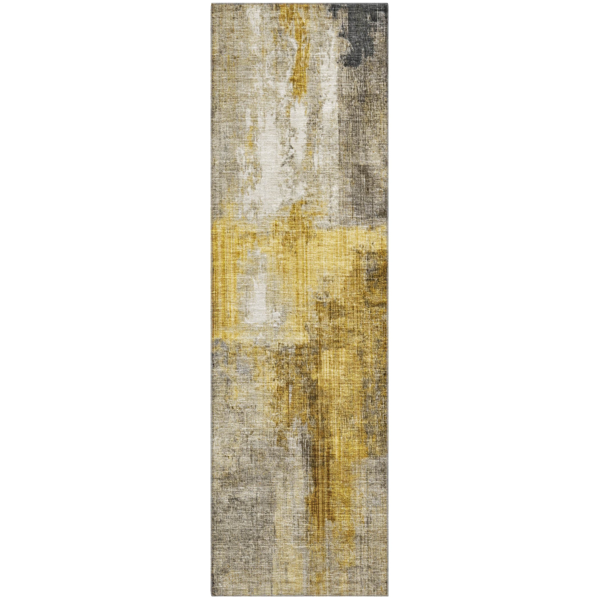 Luang Prabang Machine Washable Transitional Granite Gray Rug 2'3" x 7'6" #shape_Runner