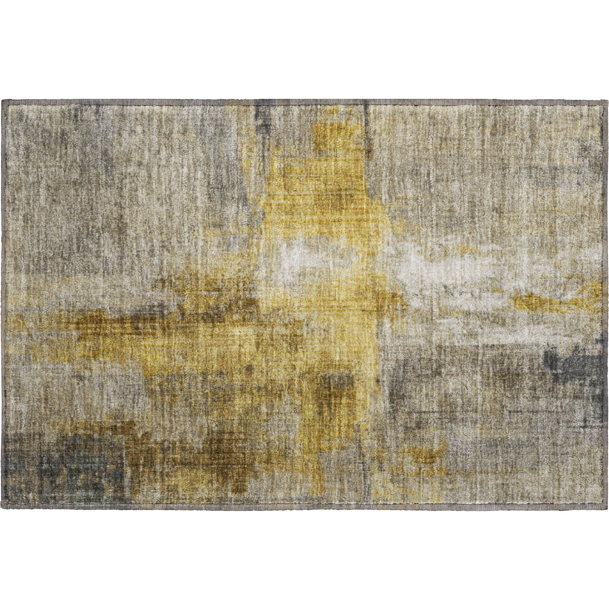 Luang Prabang Machine Washable Transitional Granite Gray Rug 1'8" x 2'6" #shape_Rectangle