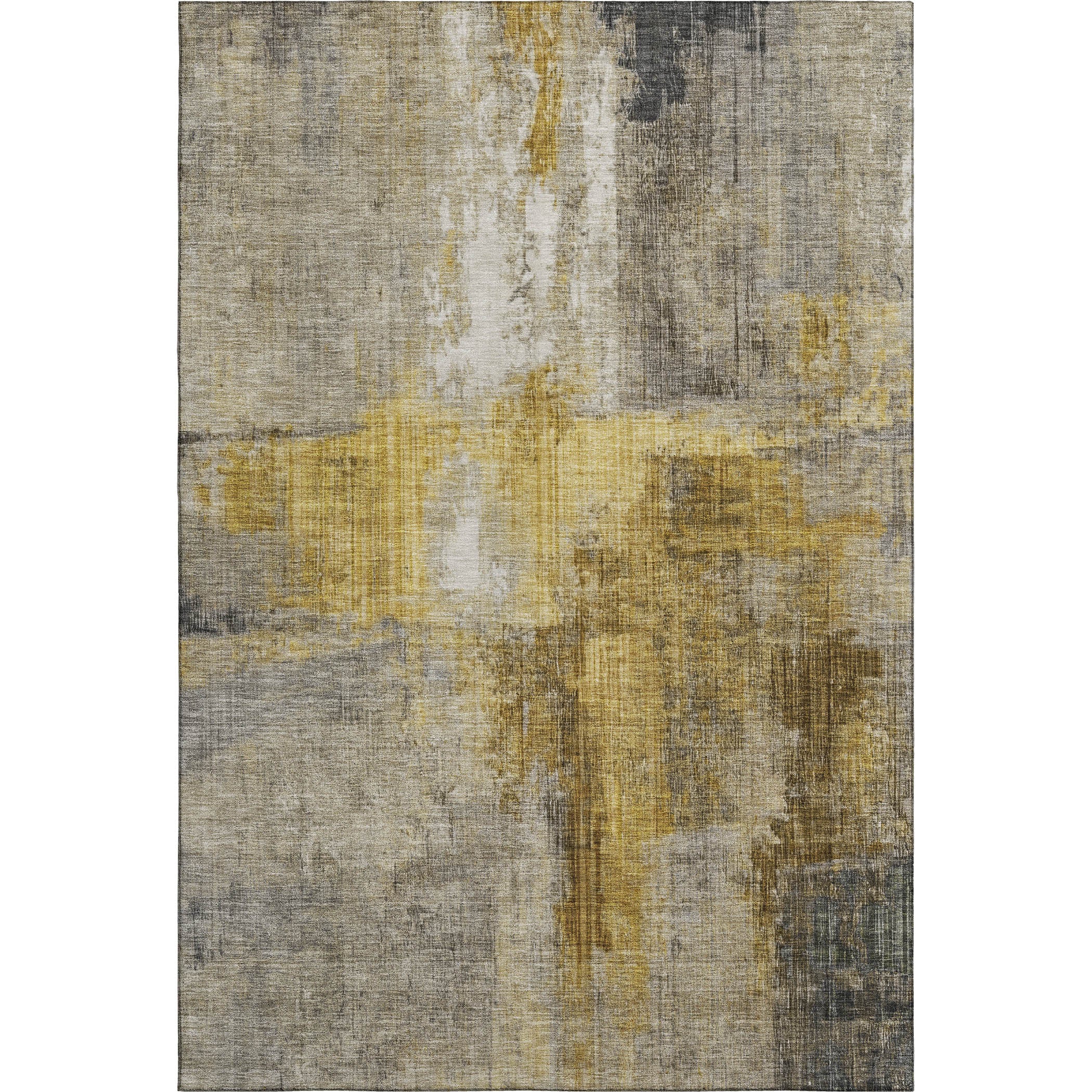 Luang Prabang Machine Washable Transitional Granite Gray Rug 2'6" x 3'10" #shape_Rectangle