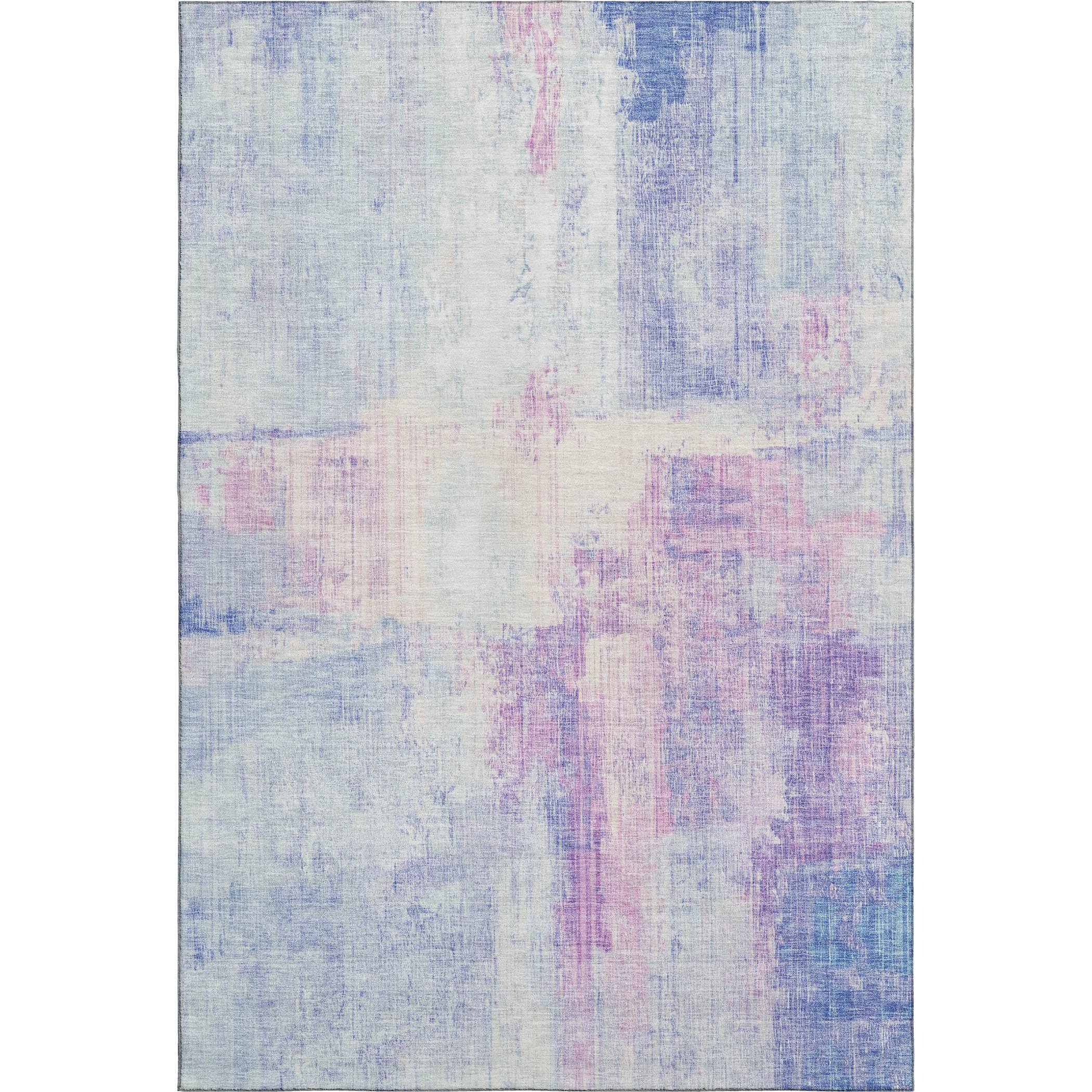Luang Prabang Machine Washable Transitional Sky Blue Rug 2'6" x 3'10" #shape_Rectangle