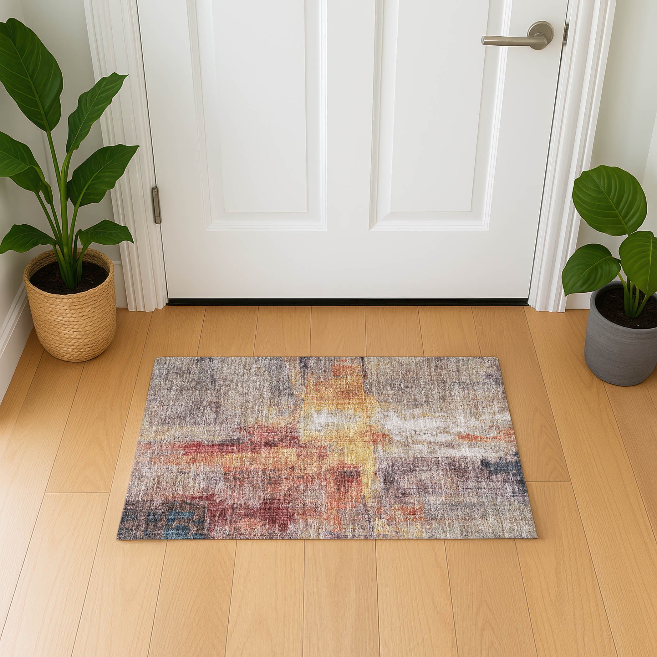 Luang Prabang Machine Washable Transitional Taupe Brown Rug 1'8" x 2'6" #shape_Rectangle