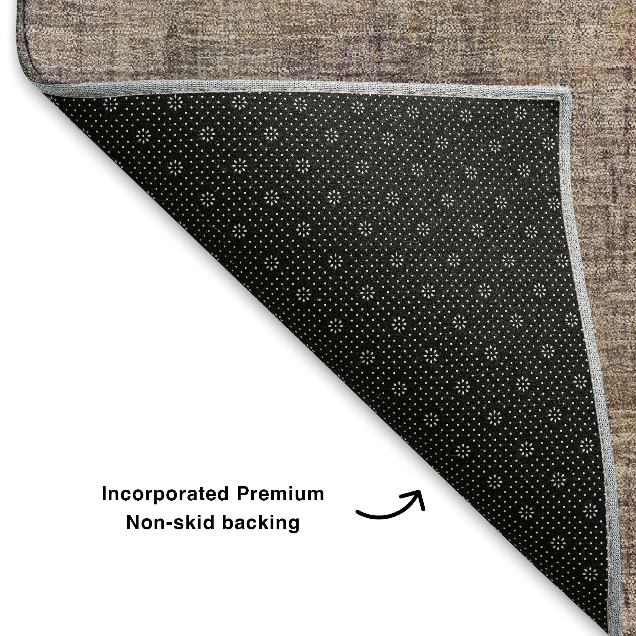 Luang Prabang Machine Washable Transitional Taupe Brown Rug 1'8" x 2'6" #shape_Rectangle