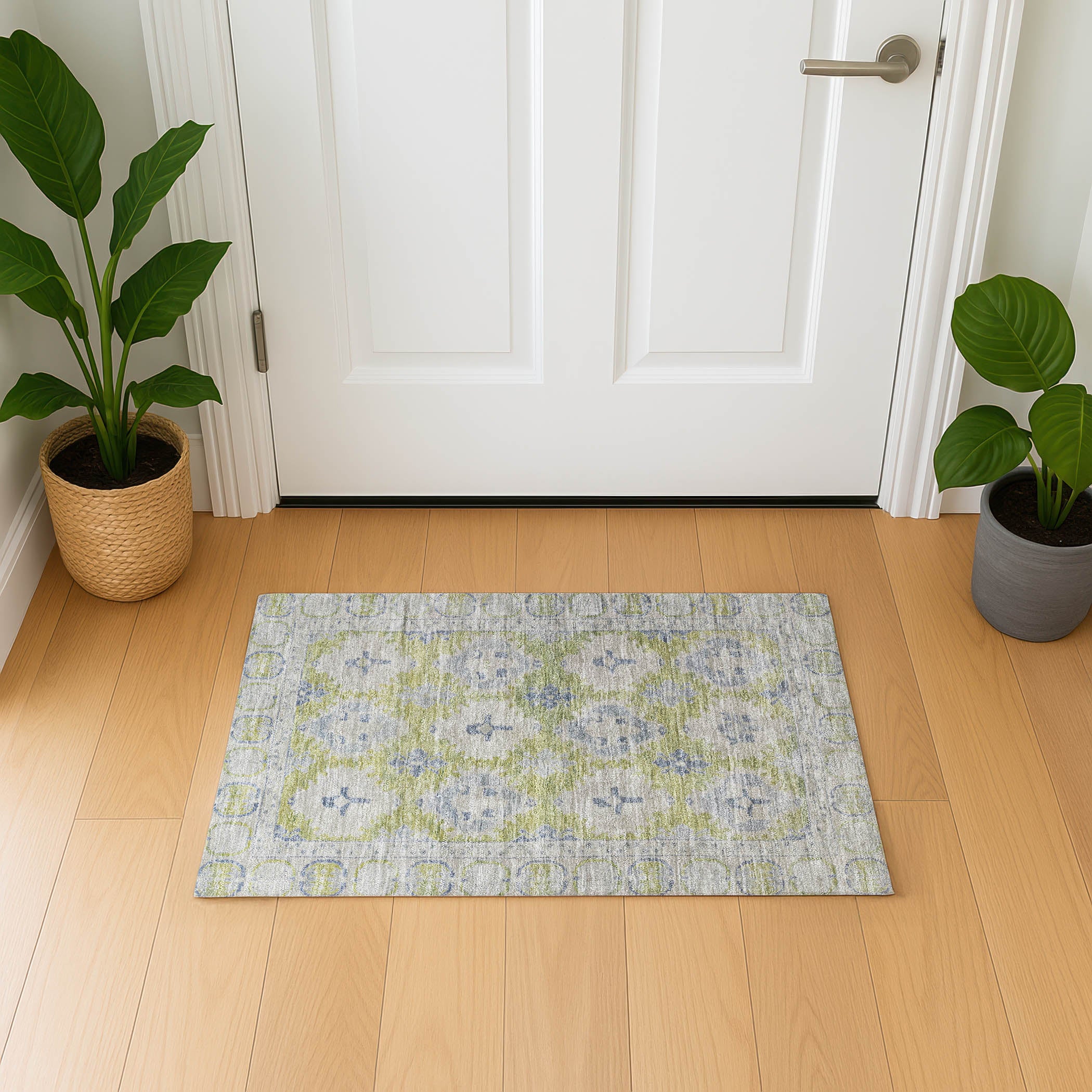 Chiang Mai Machine Washable Transitional Aloe Green Rug 1'8" x 2'6" #shape_Rectangle