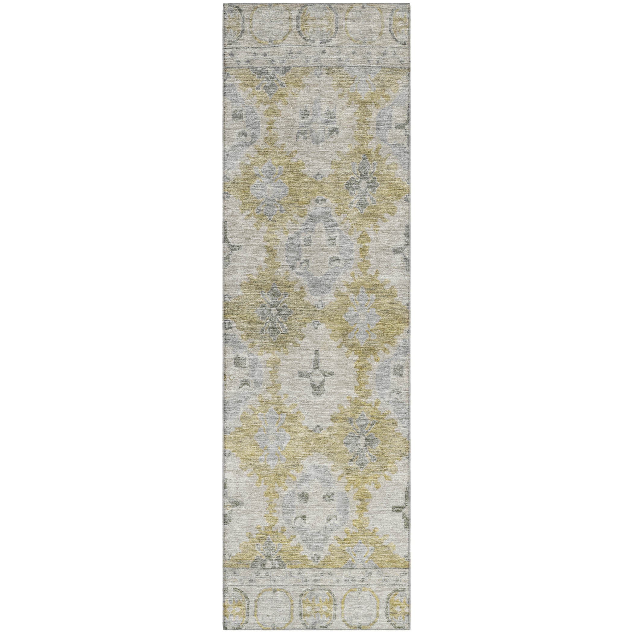 Chiang Mai Machine Washable Transitional Wheat Gold Rug 2'3" x 7'6" #shape_Runner
