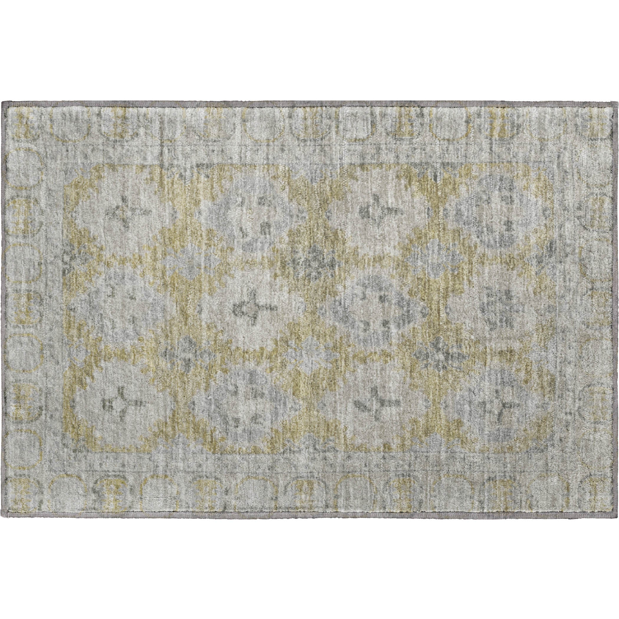 Chiang Mai Machine Washable Transitional Wheat Gold Rug 1'8" x 2'6" #shape_Rectangle
