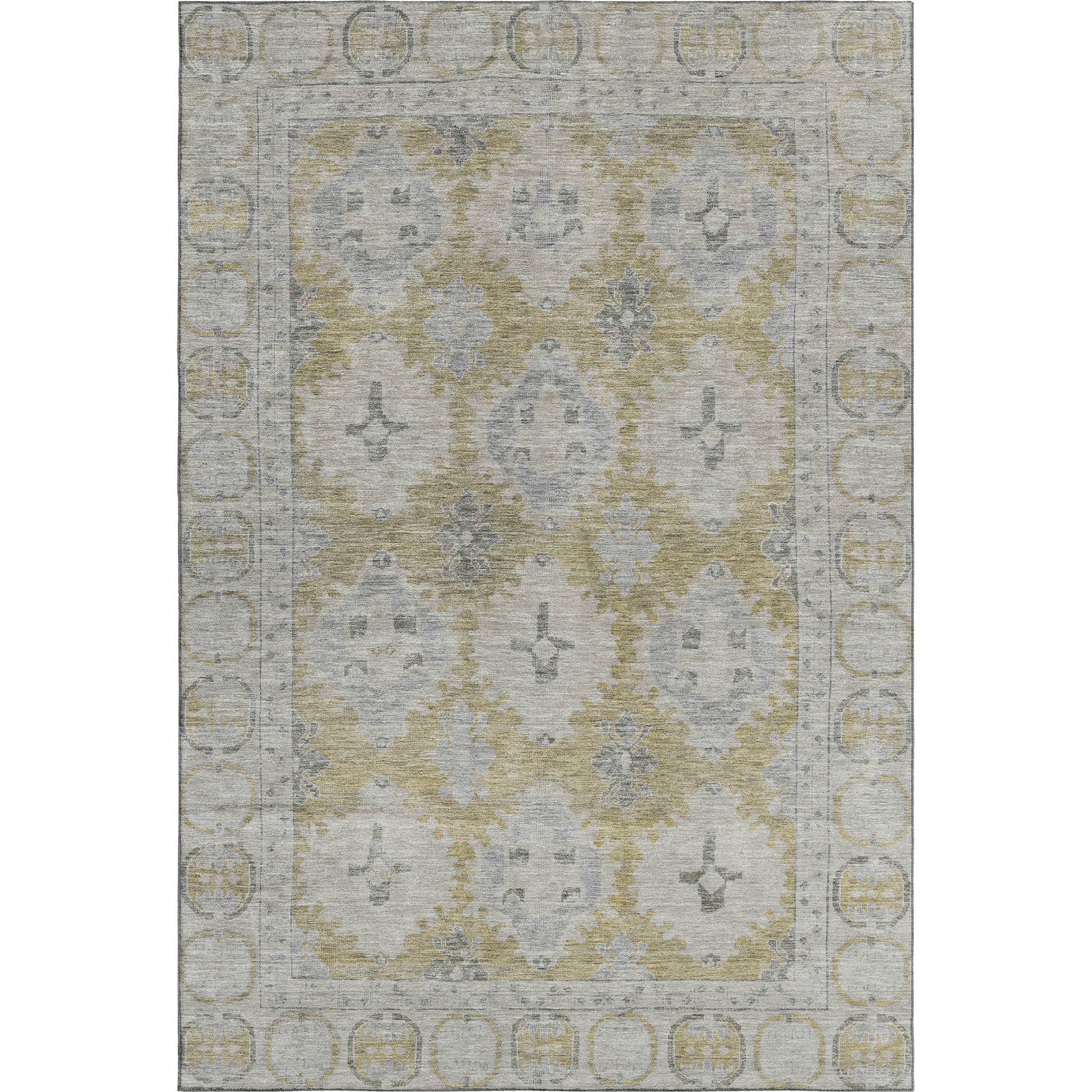 Chiang Mai Machine Washable Transitional Wheat Gold Rug 2'6" x 3'10" #shape_Rectangle