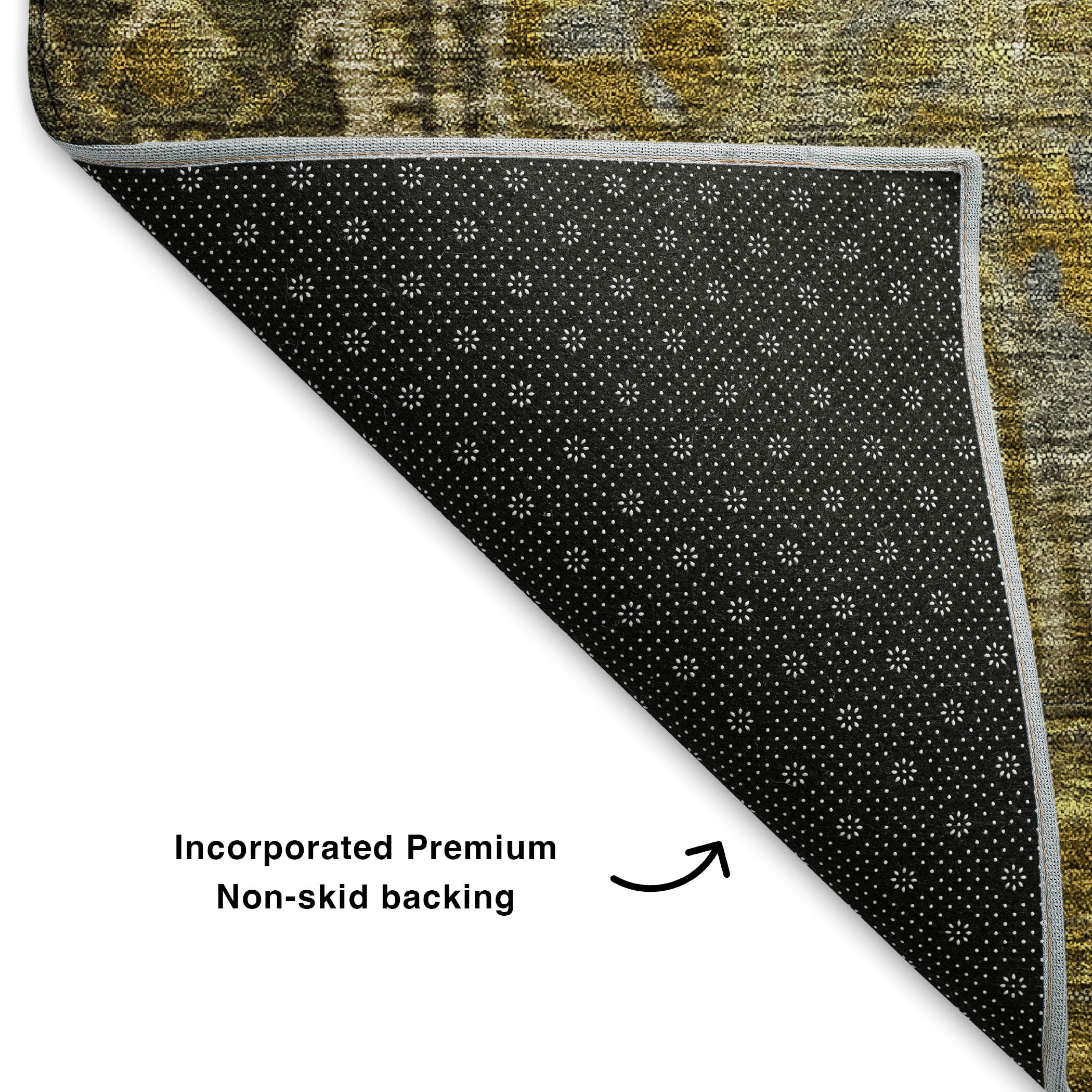 Porto Machine Washable Traditional Brown Rug 1'8" x 2'6" #shape_Rectangle