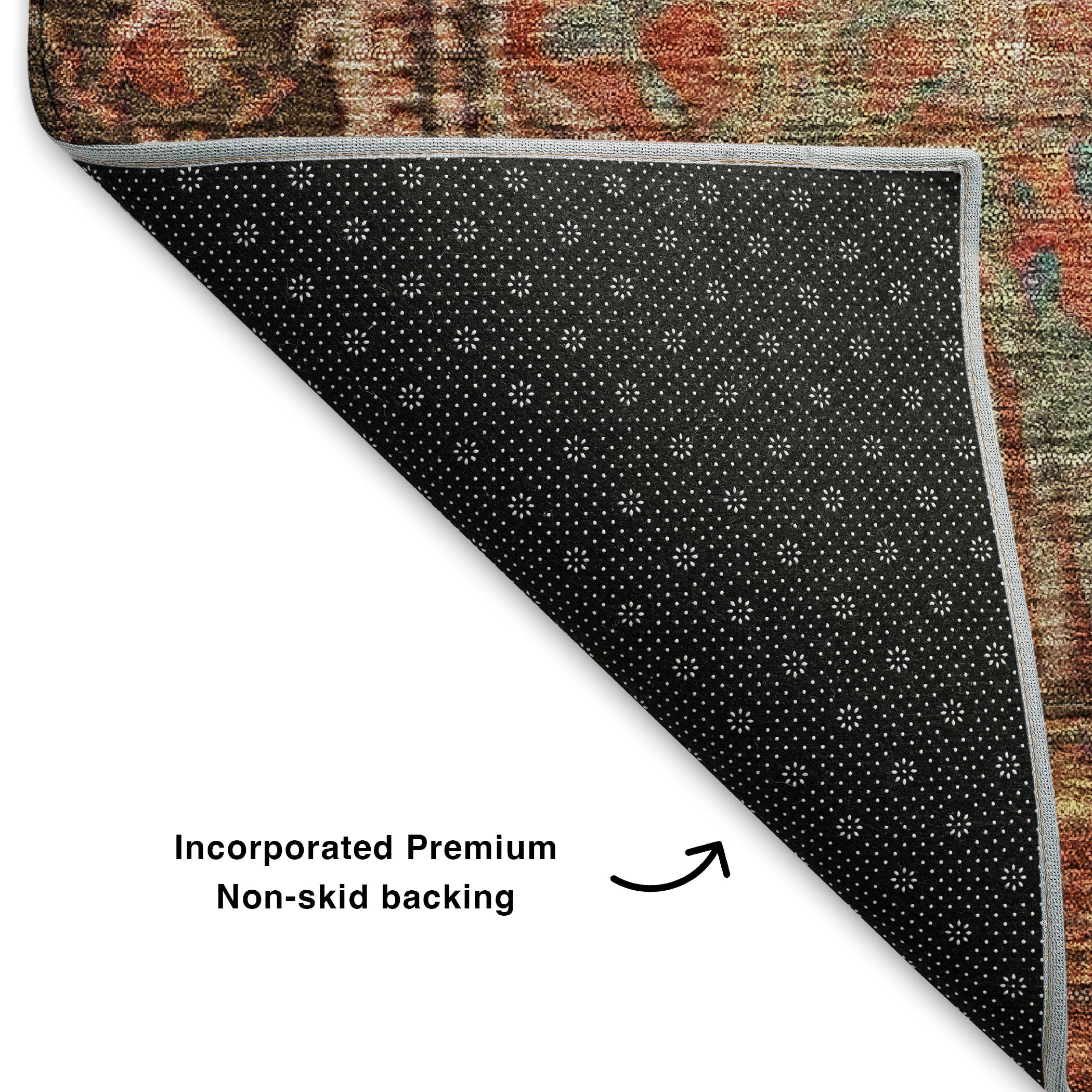 Porto Machine Washable Traditional Chocolate Brown Rug 1'8" x 2'6" #shape_Rectangle