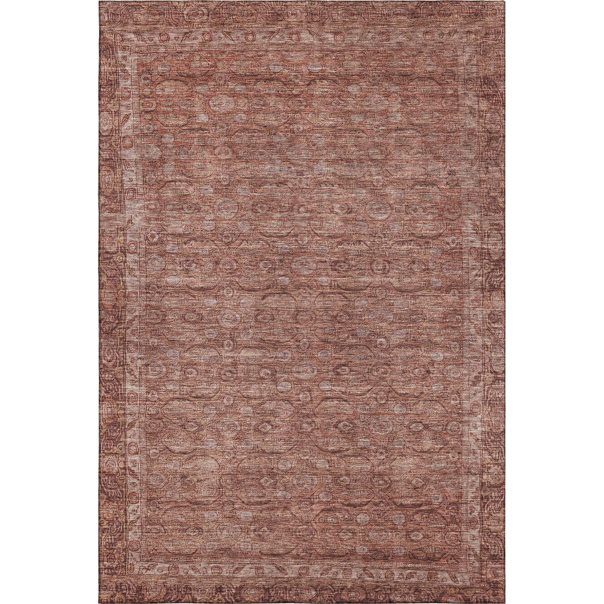 Salzburg Machine Washable Traditional Terracotta Orange Rug 2'6" x 3'10" #shape_Rectangle