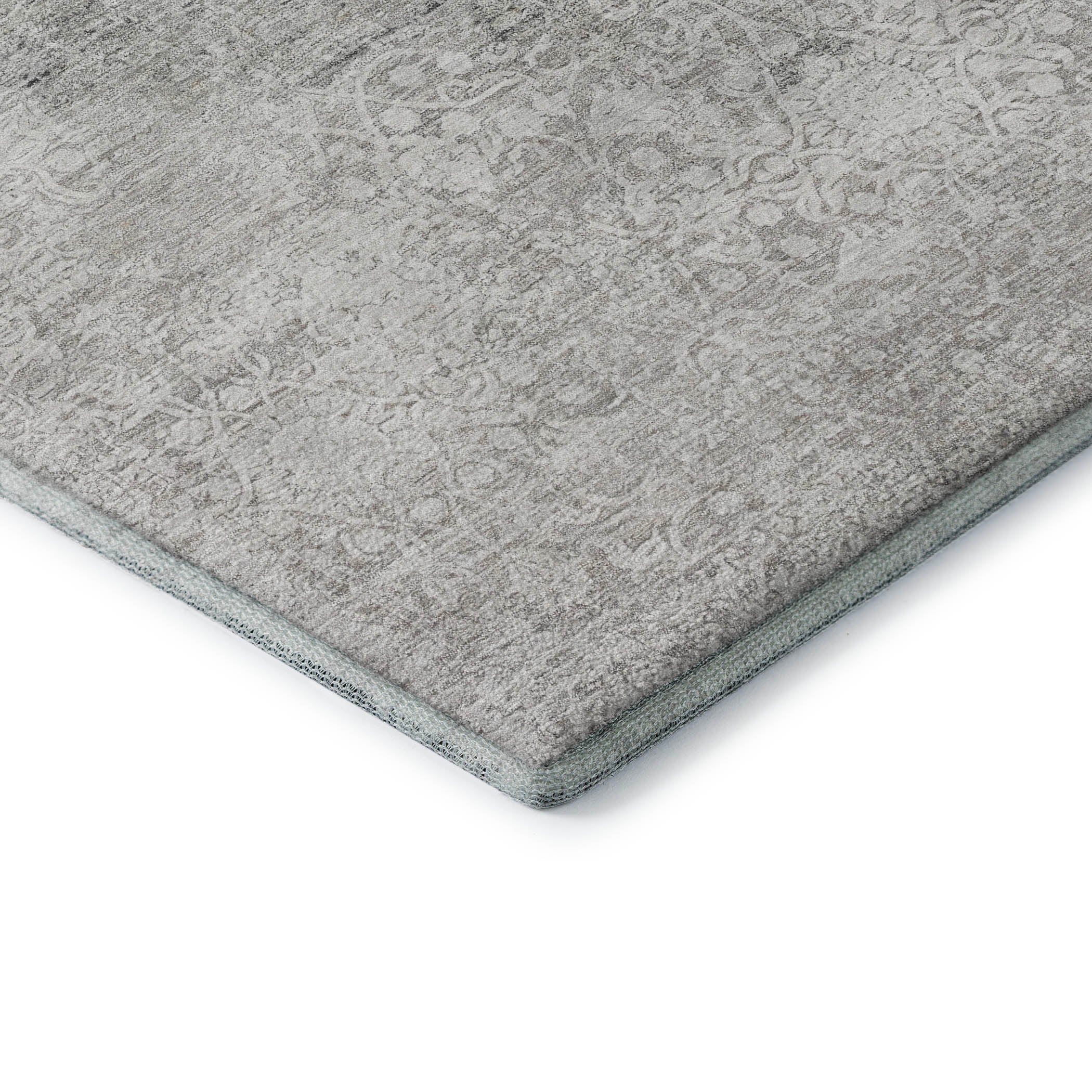 Montevideo Machine Washable Traditional Gray Rug 1'8" x 2'6" #shape_Rectangle