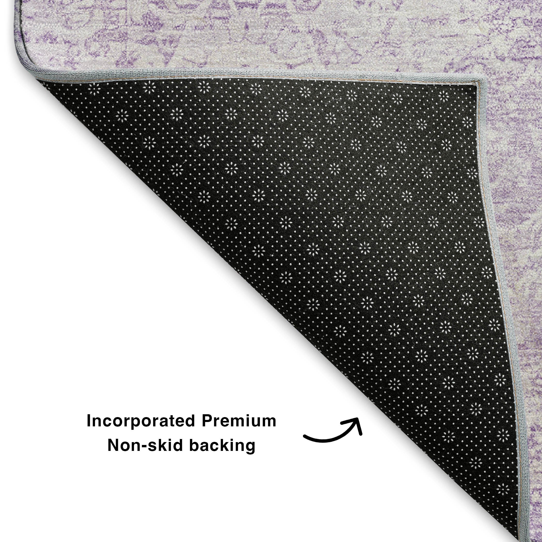 Montevideo Machine Washable Traditional Lilac Purple Rug 1'8" x 2'6" #shape_Rectangle