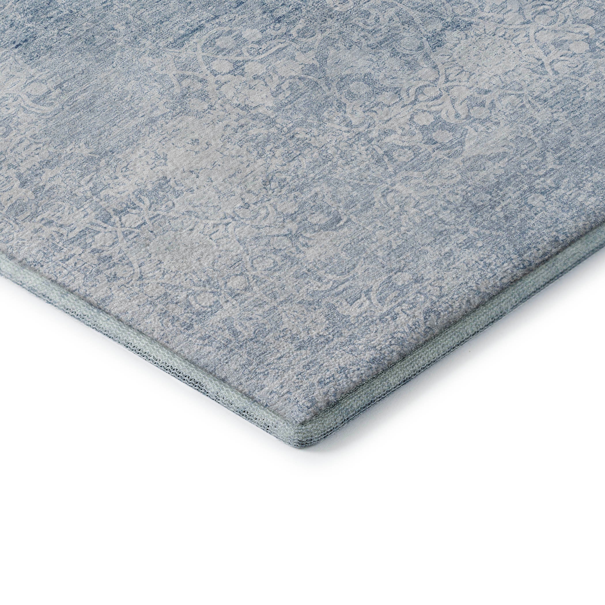 Montevideo Machine Washable Traditional Sky Blue Rug 1'8" x 2'6" #shape_Rectangle