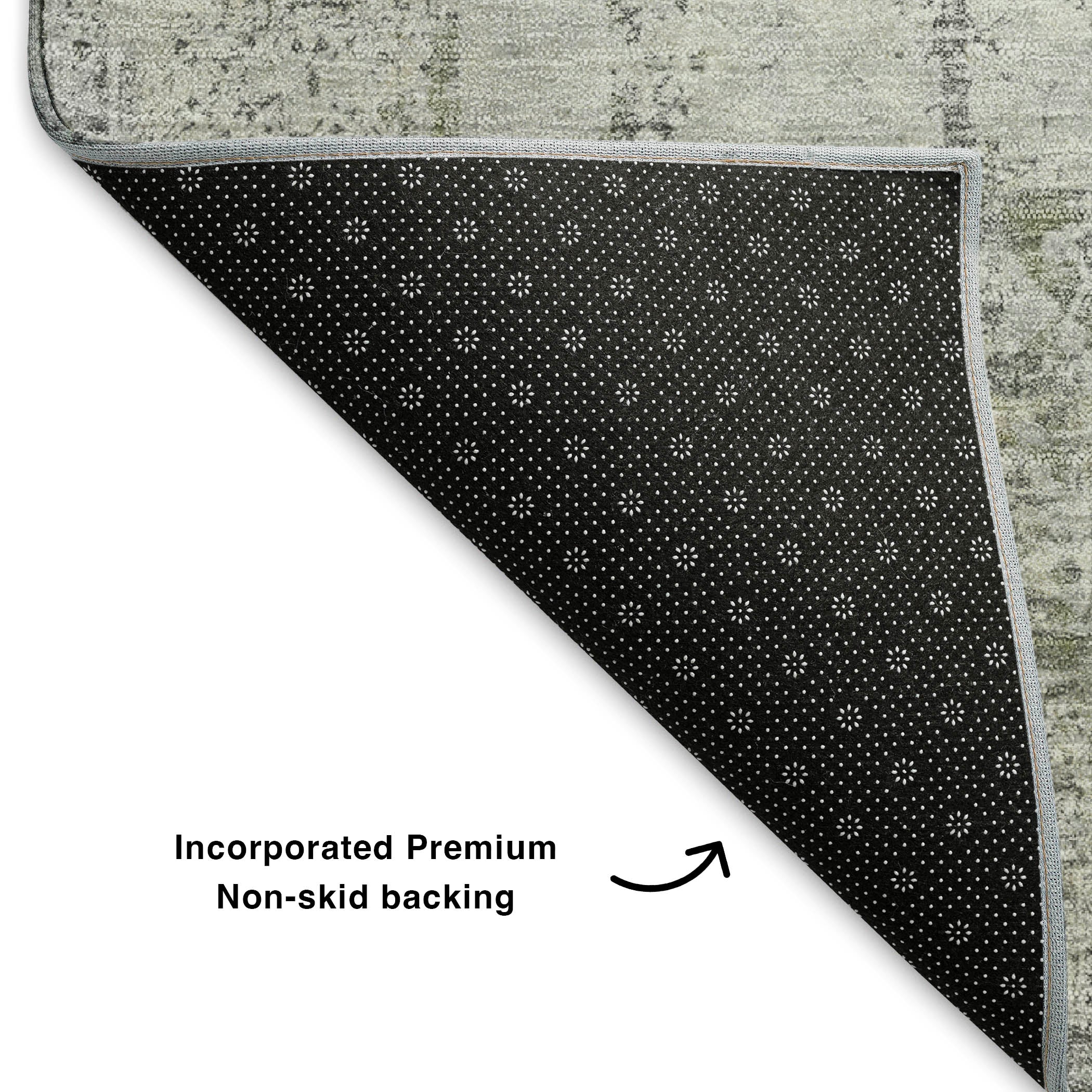 Bern Machine Washable Transitional Gray Rug 1'8" x 2'6" #shape_Rectangle