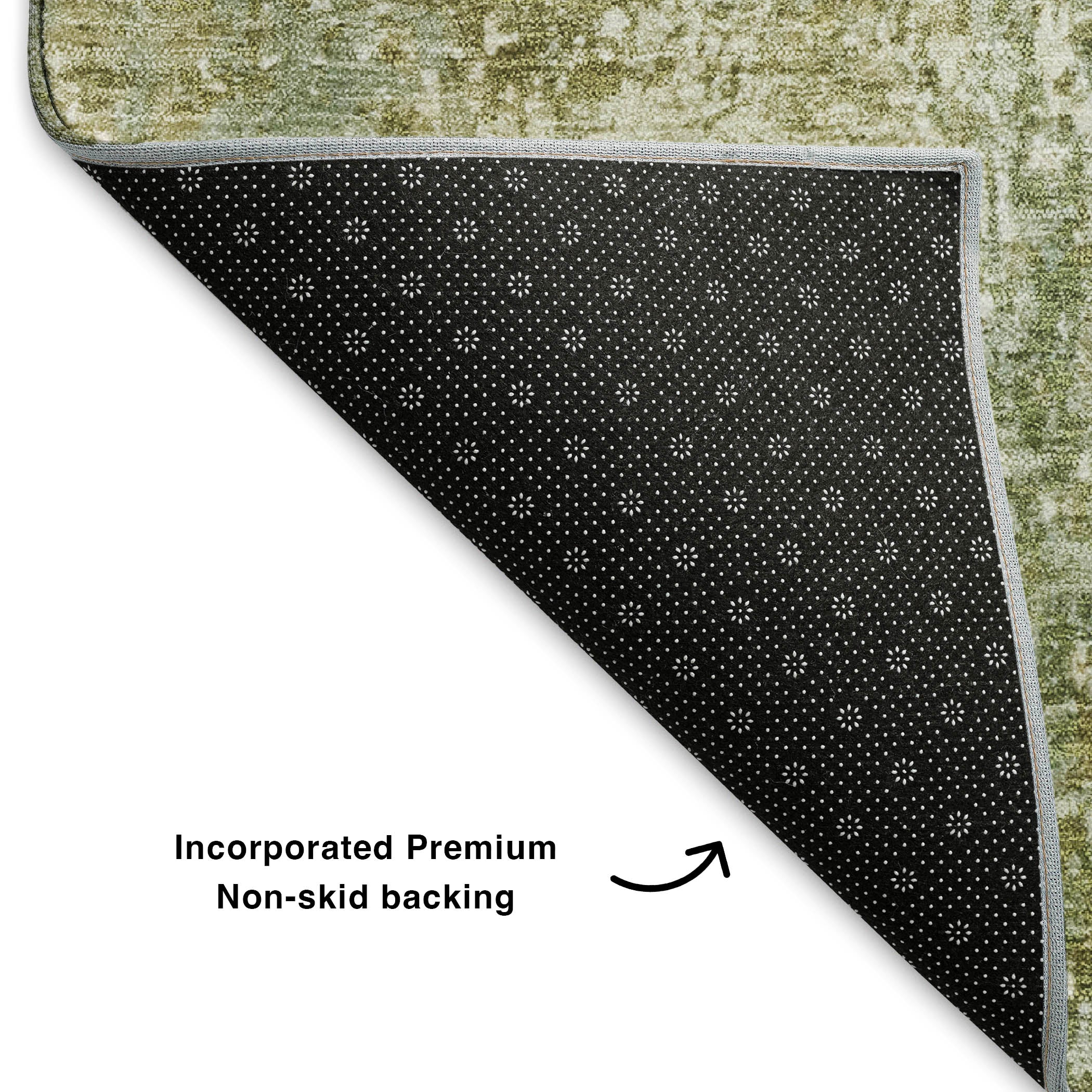 Oslo Machine Washable Transitional Aloe Green Rug 1'8" x 2'6" #shape_Rectangle