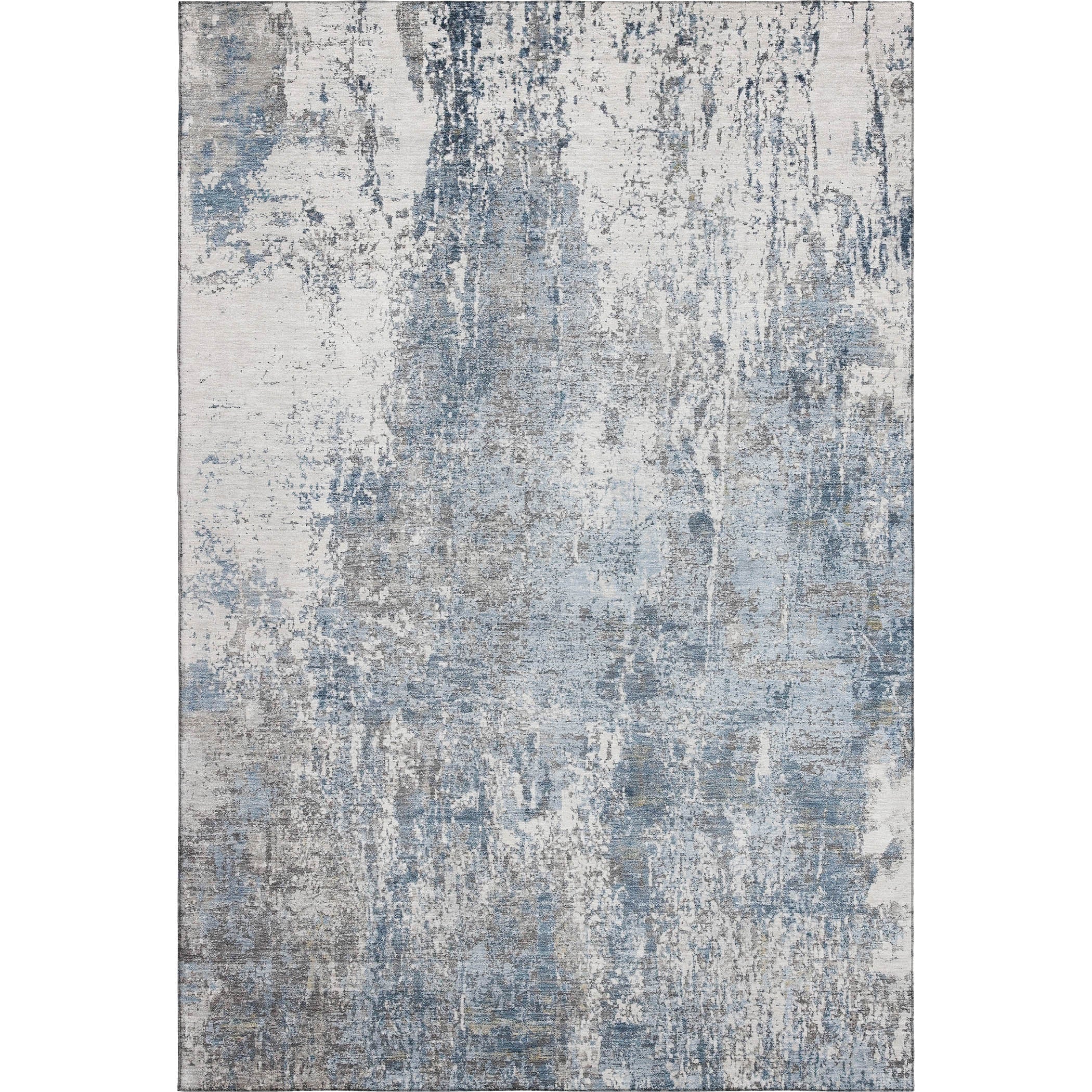 Oslo Machine Washable Transitional Blue Rug 2'6" x 3'10" #shape_Rectangle