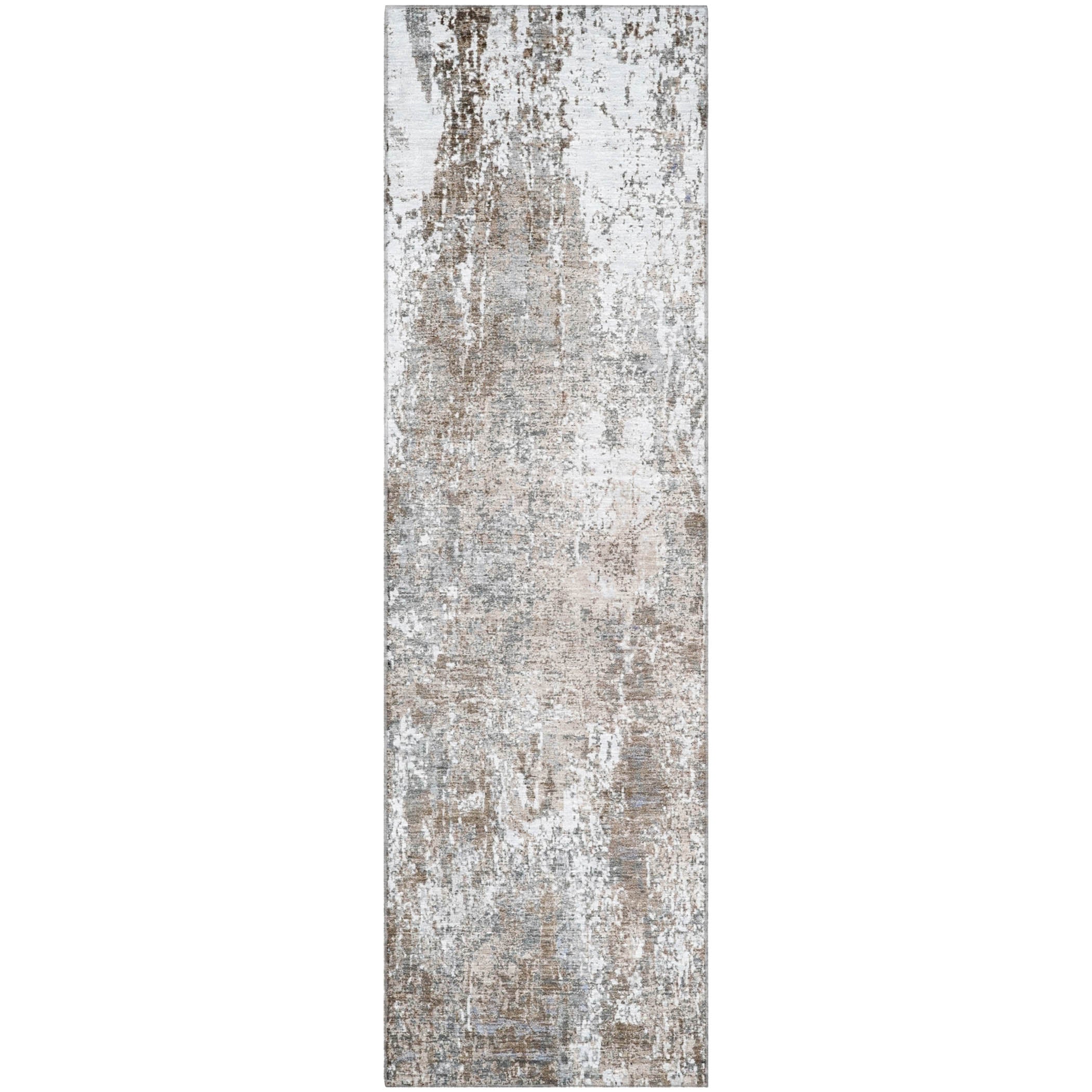 Oslo Machine Washable Transitional Brown Rug 2'3" x 7'6" #shape_Runner