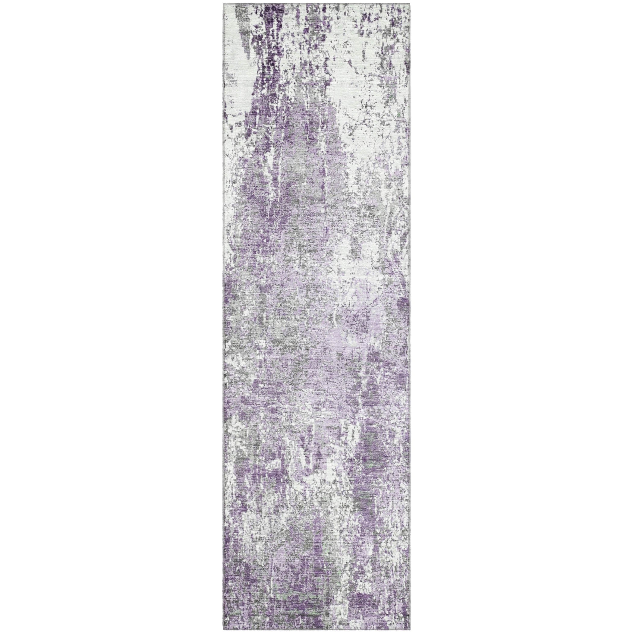 Oslo Machine Washable Transitional Plum Purple Rug 2'3" x 7'6" #shape_Runner