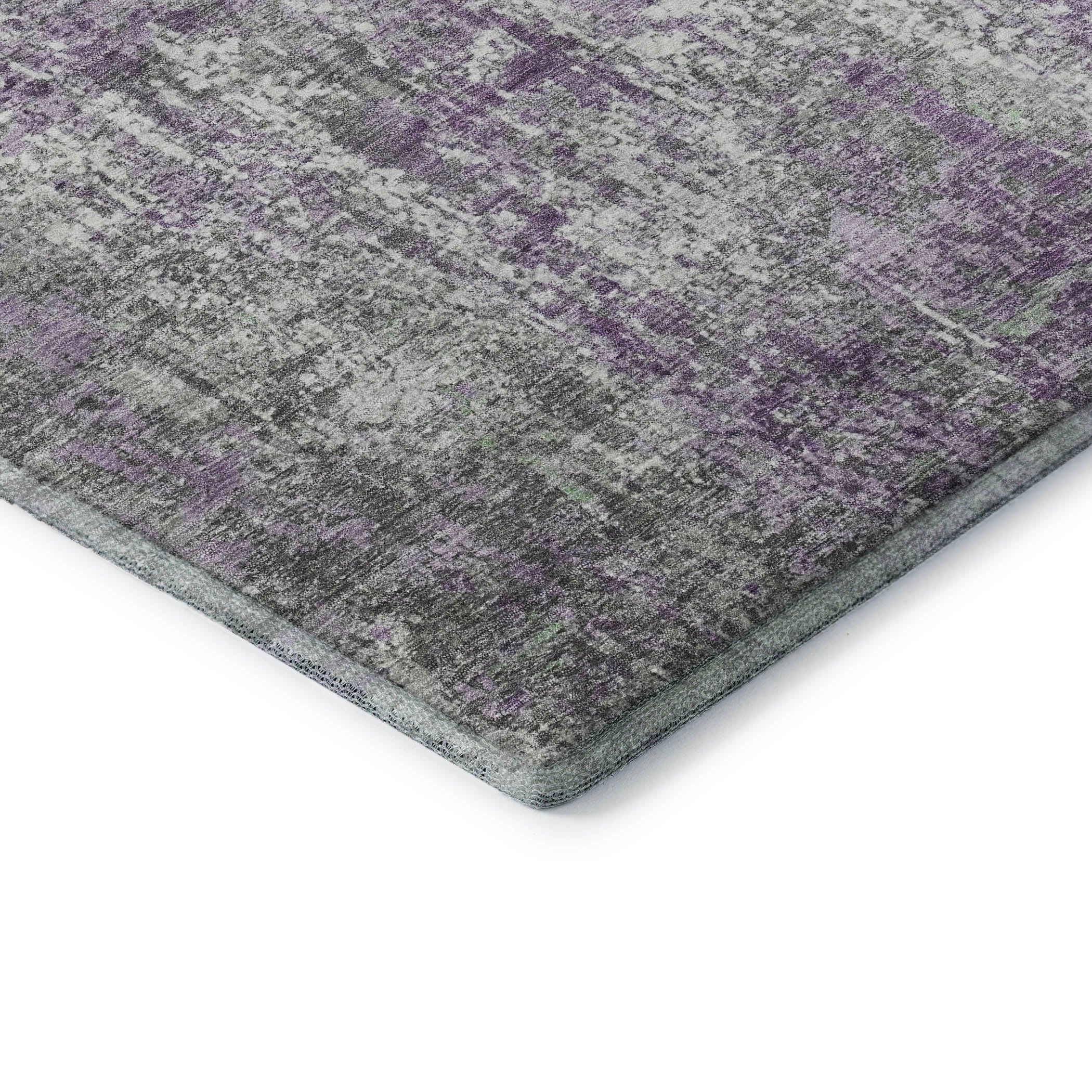 Oslo Machine Washable Transitional Plum Purple Rug 1'8" x 2'6" #shape_Rectangle