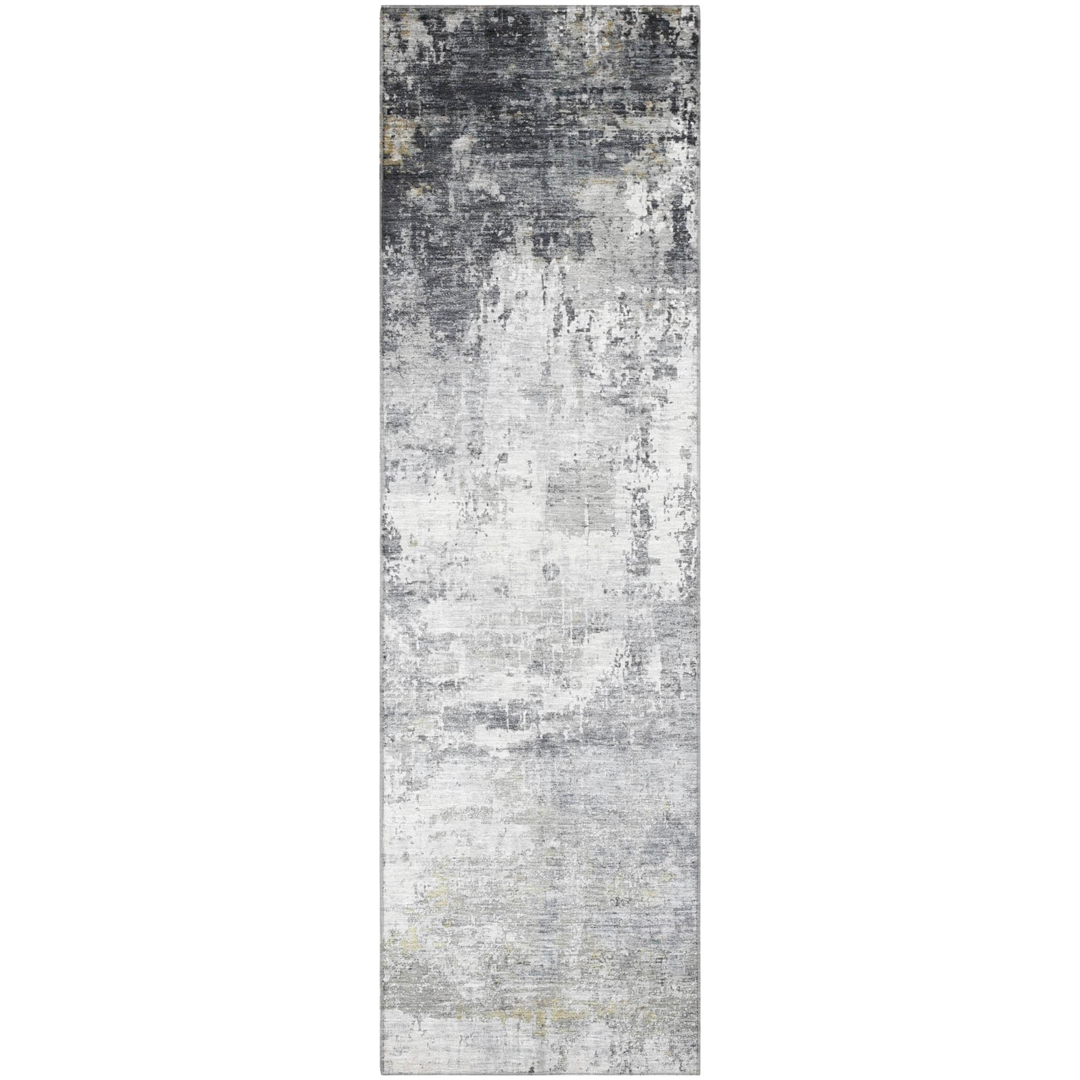 Athens Machine Washable Transitional Gray Rug 2'3" x 7'6" #shape_Runner