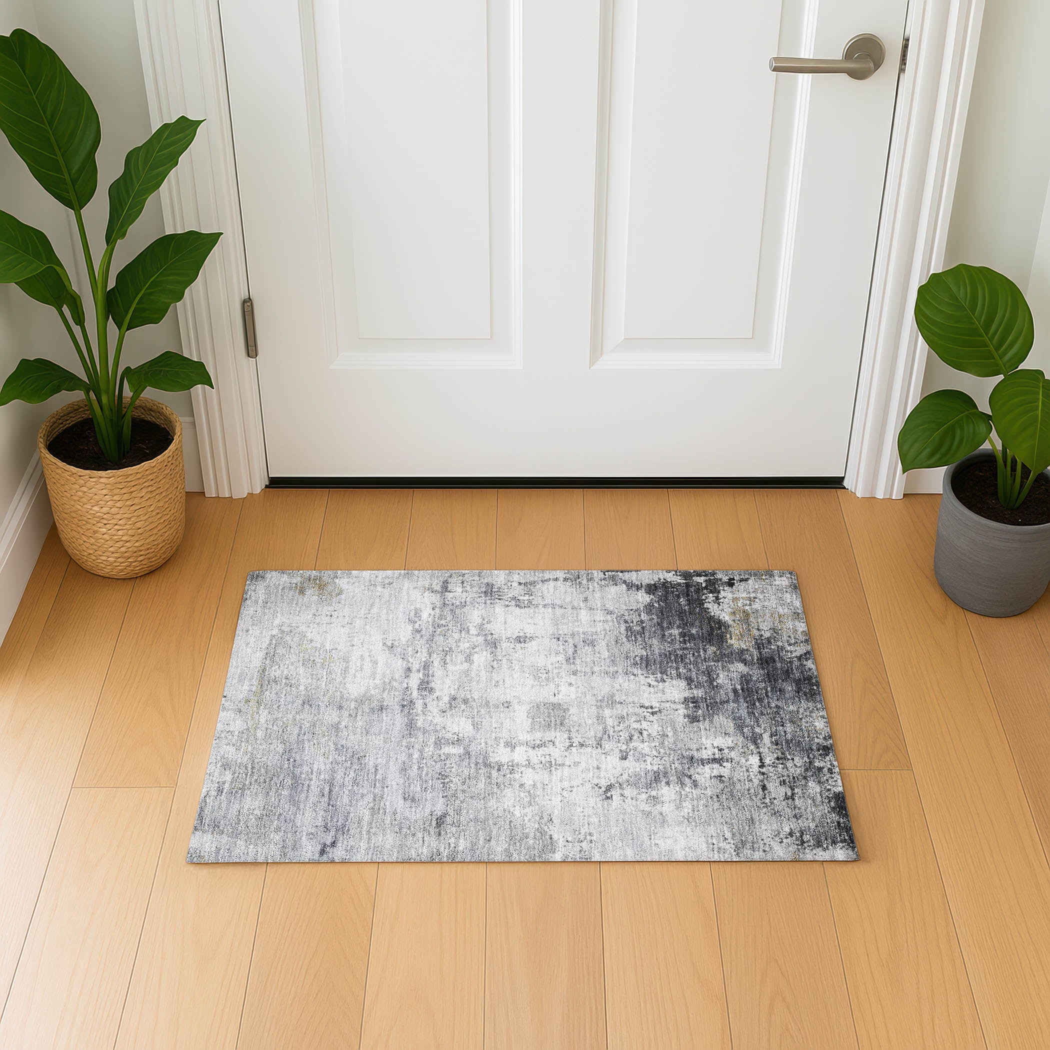 Athens Machine Washable Transitional Gray Rug 1'8" x 2'6" #shape_Rectangle