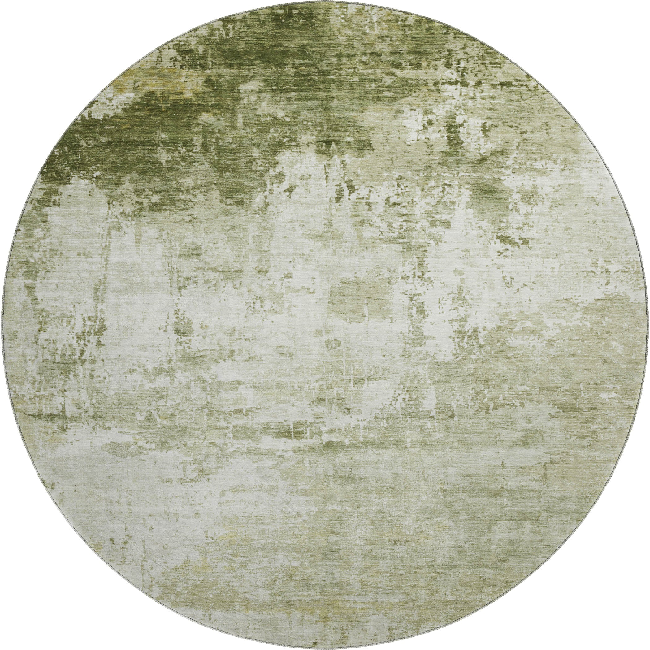 Athens Machine Washable Transitional Sage Green Rug 8' x 8' #shape_Round