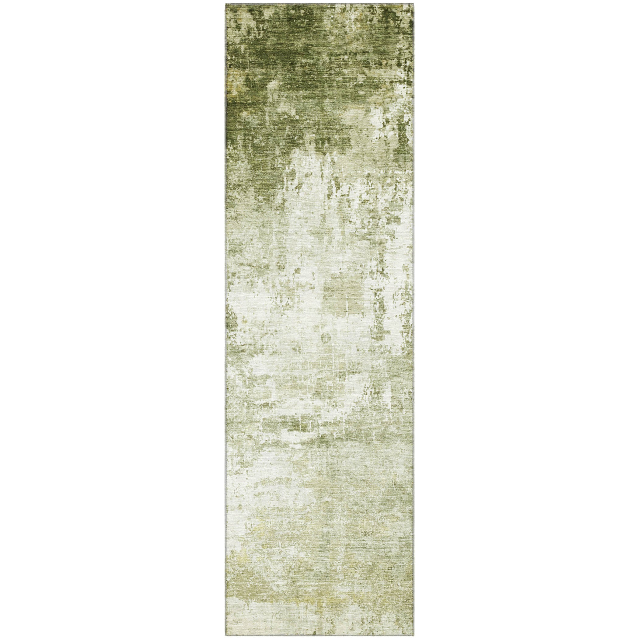 Athens Machine Washable Transitional Sage Green Rug 2'3" x 7'6" #shape_Runner
