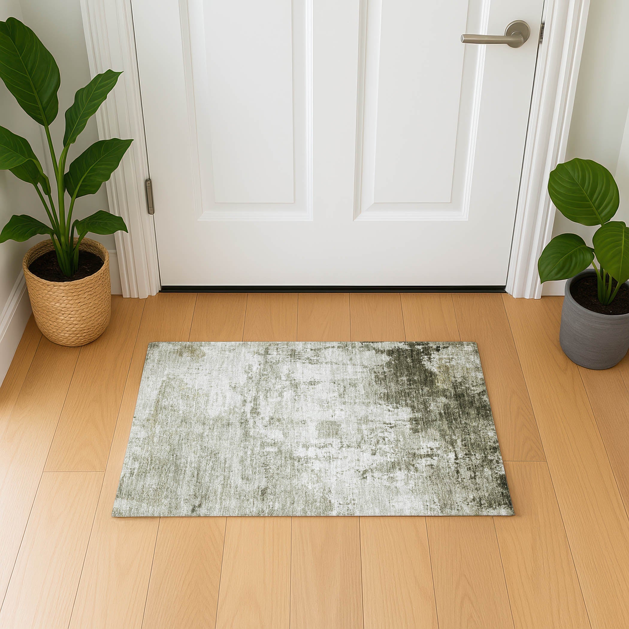 Athens Machine Washable Transitional Taupe Brown Rug 1'8" x 2'6" #shape_Rectangle