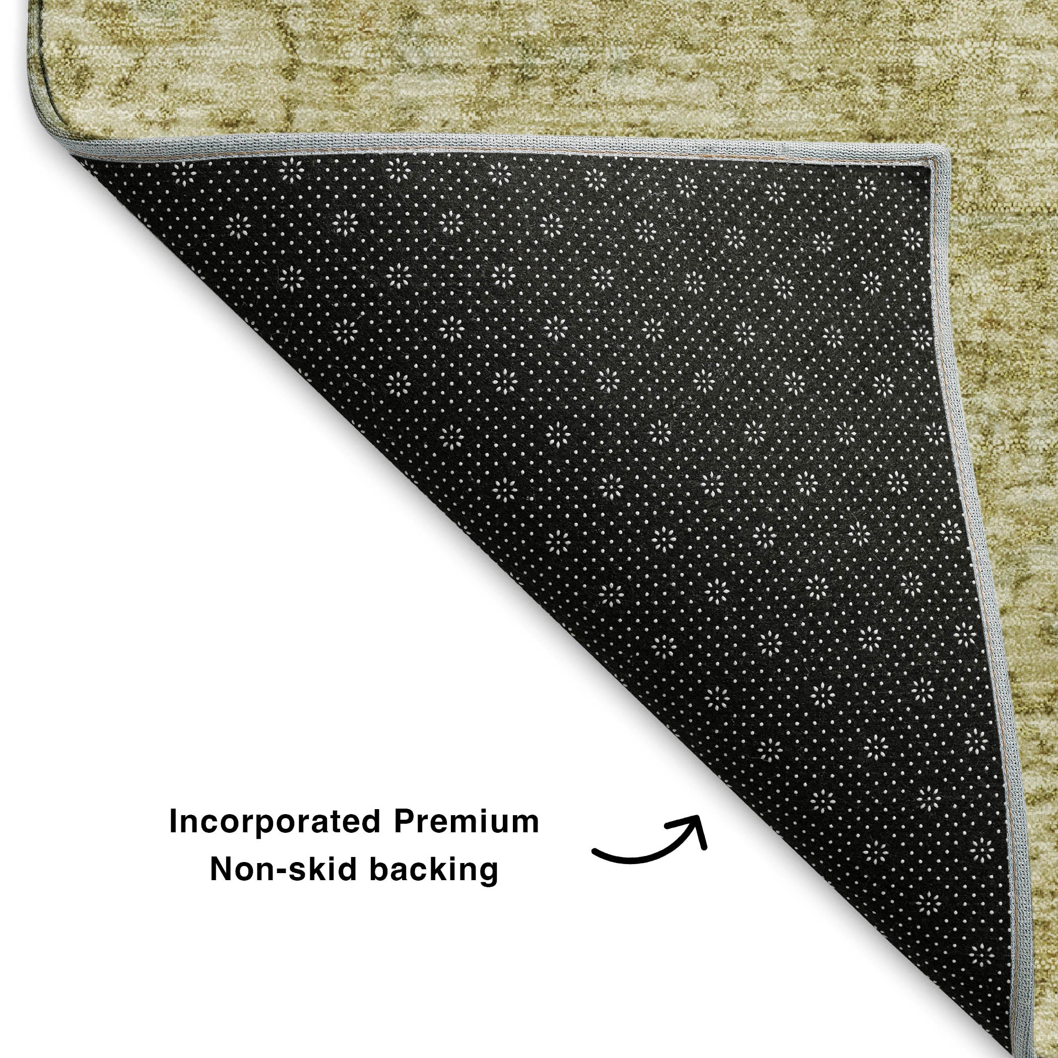 Split Machine Washable Traditional Beige Brown Rug 1'8" x 2'6" #shape_Rectangle