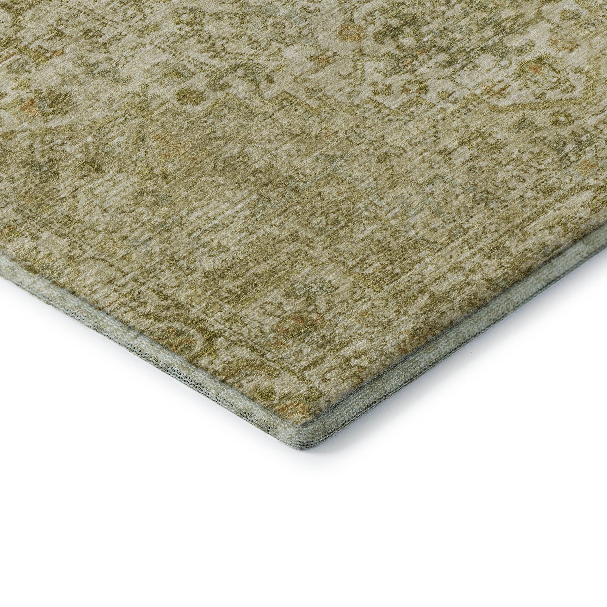 Split Machine Washable Traditional Beige Brown Rug 1'8" x 2'6" #shape_Rectangle