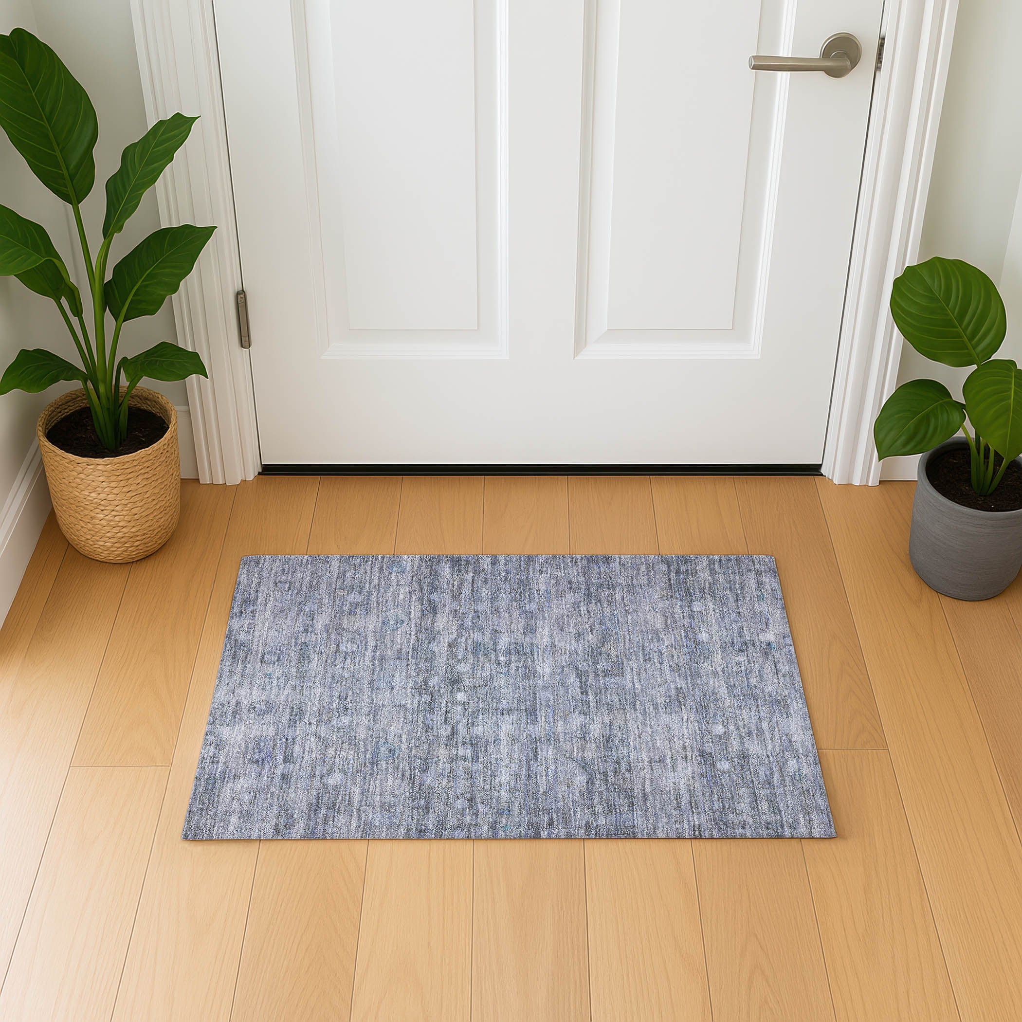 Ghent Machine Washable Transitional Blue Rug 1'8" x 2'6" #shape_Rectangle
