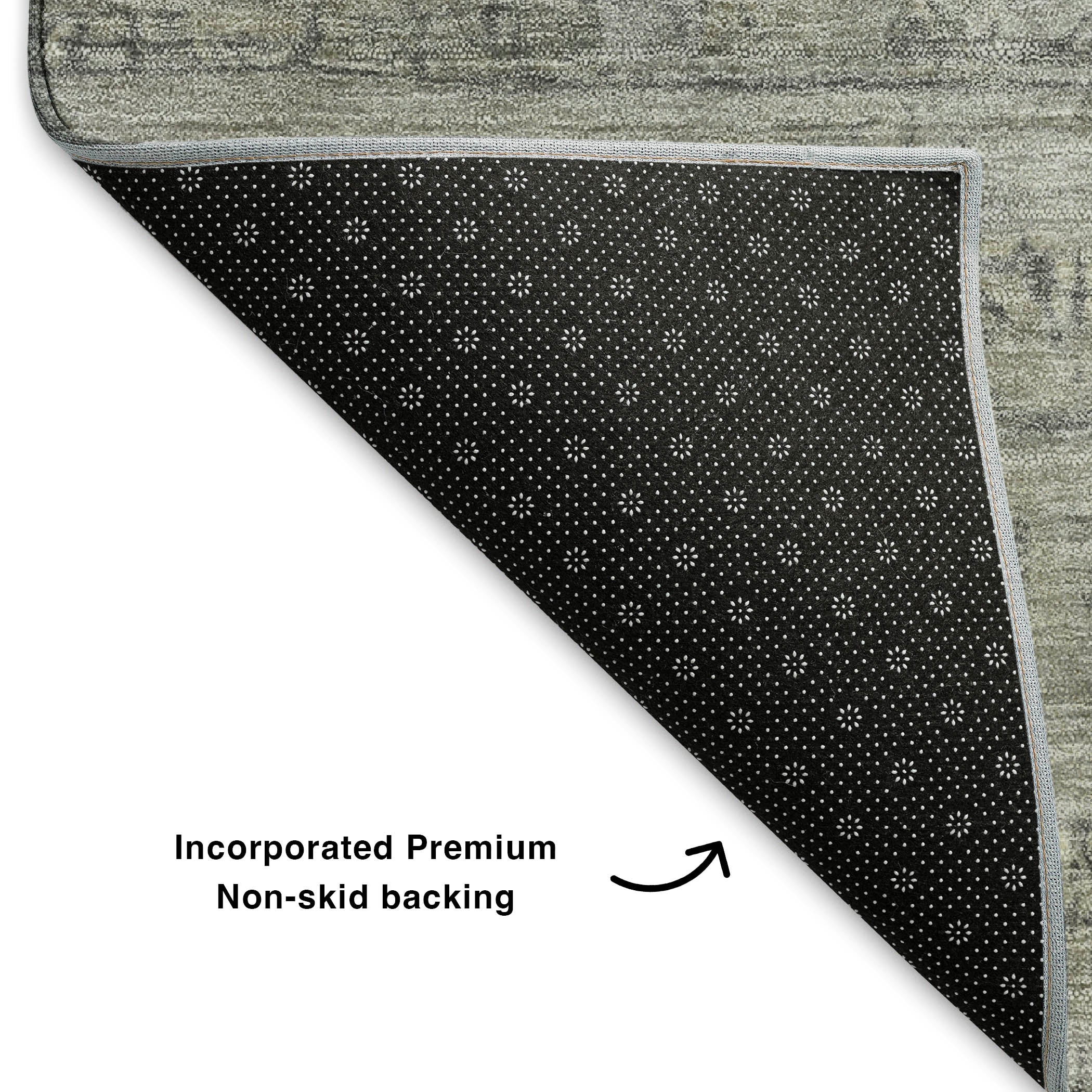 Ghent Machine Washable Transitional Pewter Gray Rug 1'8" x 2'6" #shape_Rectangle